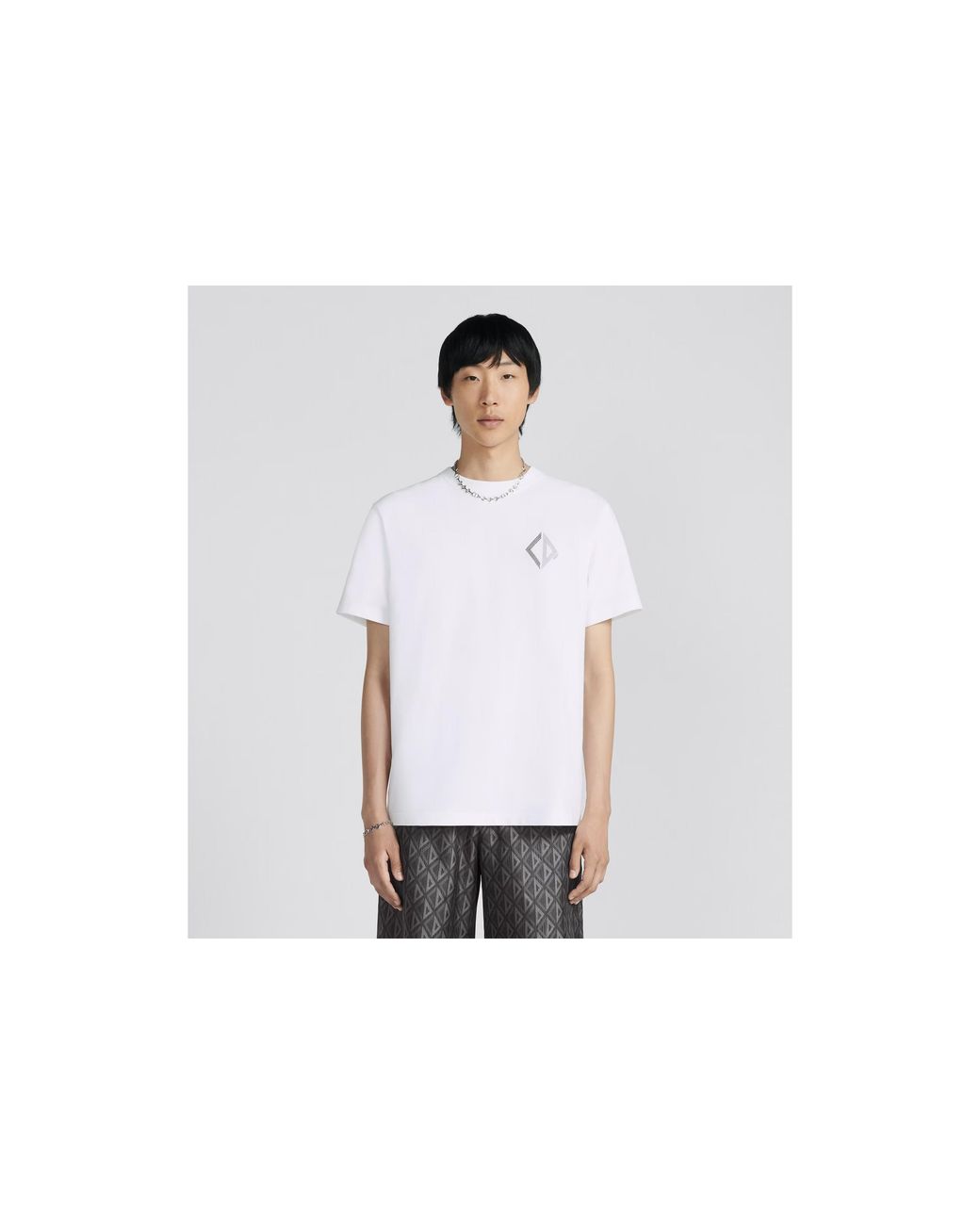 Dior White Cd Diamond Relaxed-Fit T-Shirt for men