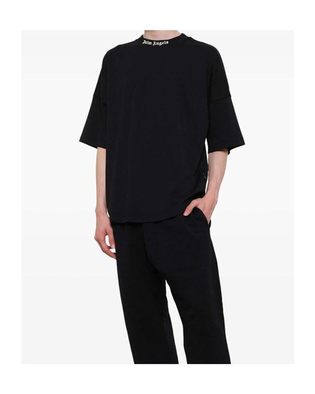 Palm Angels Black Oversized Logo T-Shirt for men