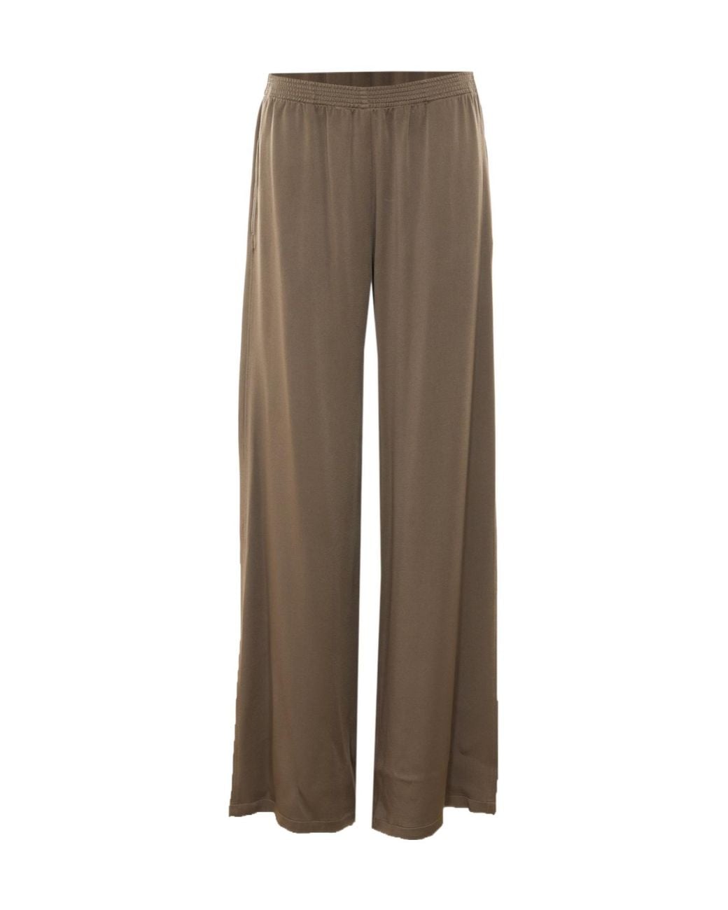 Fabiana Filippi Brown Shiny Satin Wide-Leg Pants