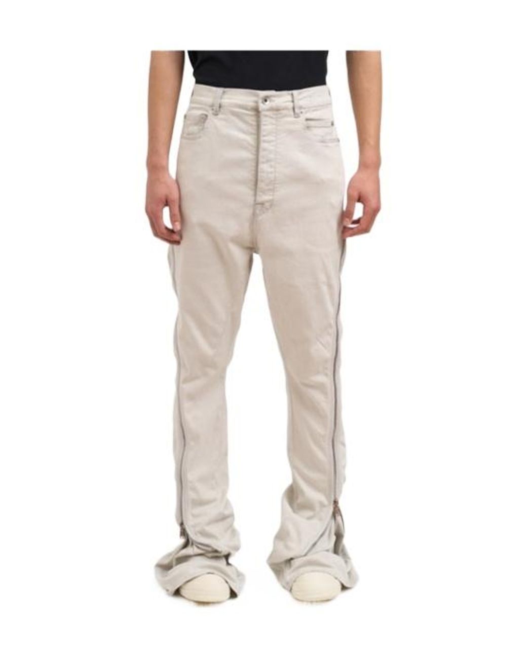 Rick Owens Natural Zip Detail Jeans for men