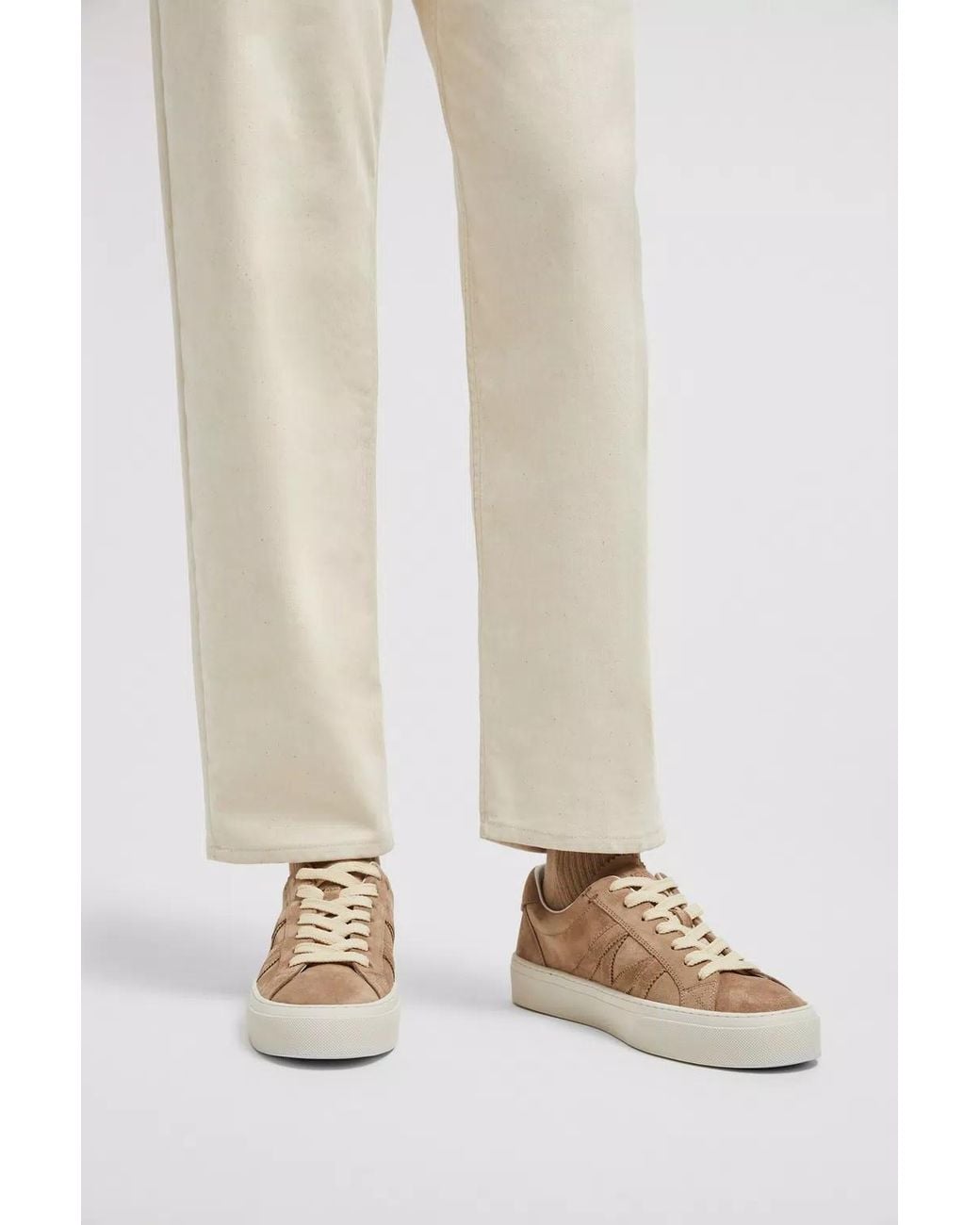 Moncler Brown Monaco M Suede Trainers