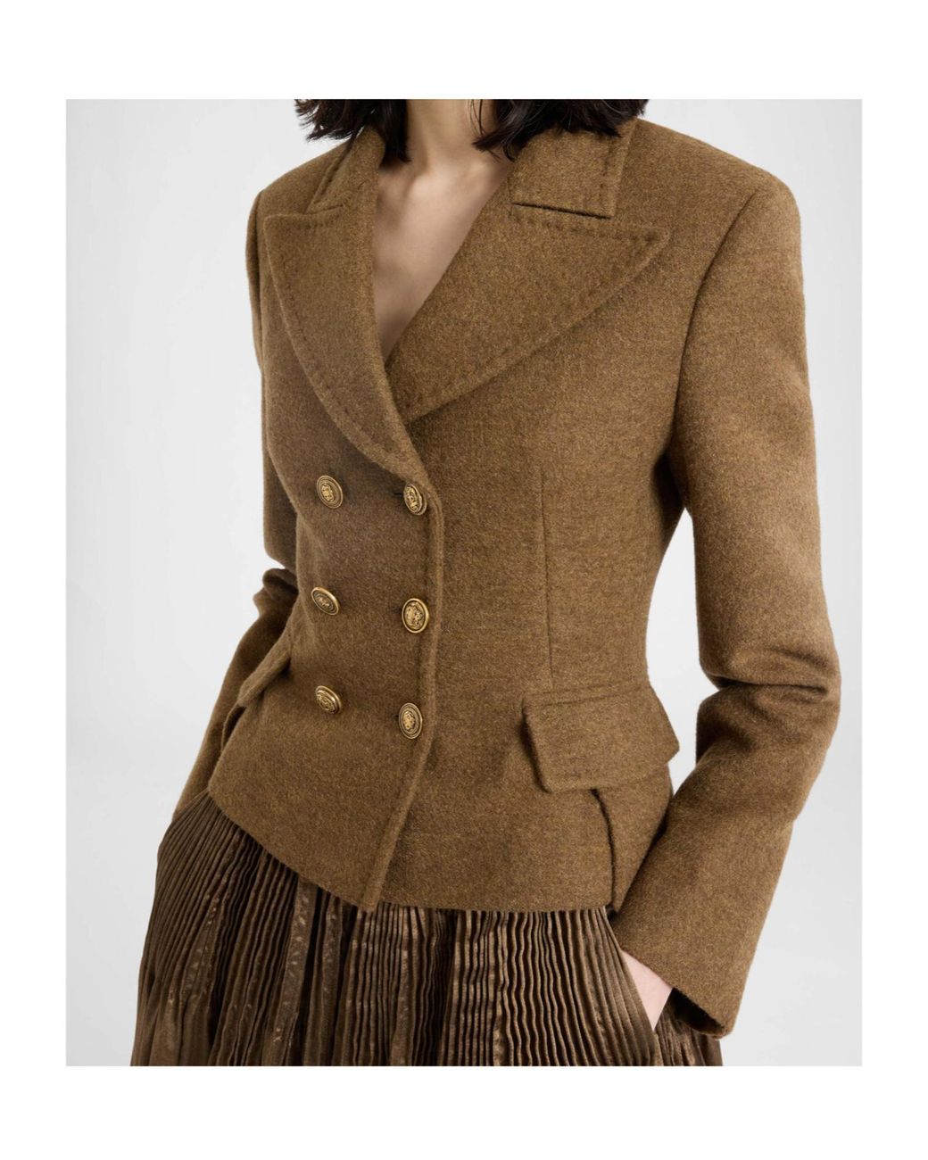 Ermanno Scervino Green Loden Double-Breasted Tailored Jacket