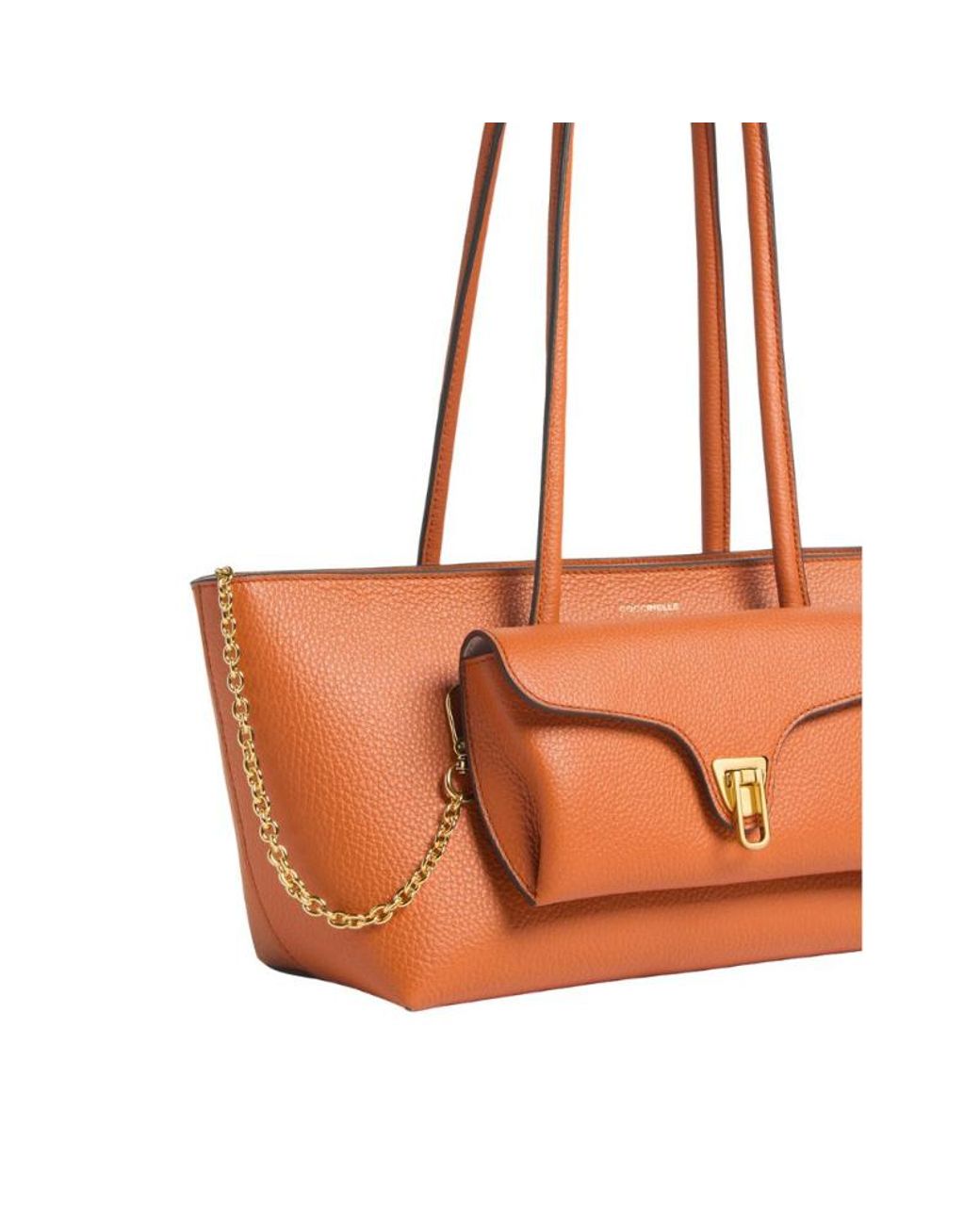 Coccinelle White Logo Printed Shoulder Bag