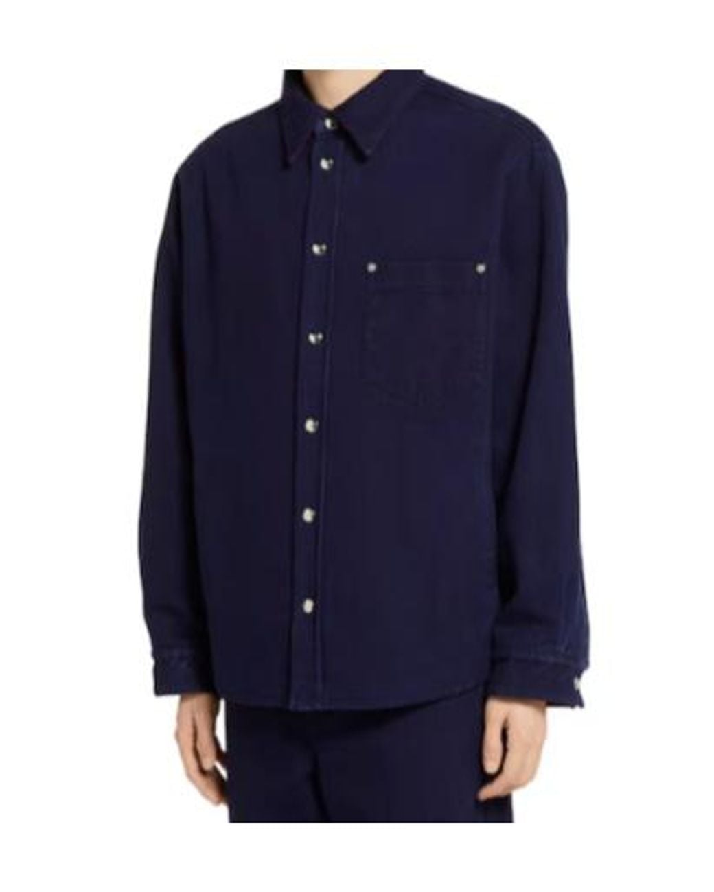 Gucci Blue Reversible Denim Flannel Shirt for men
