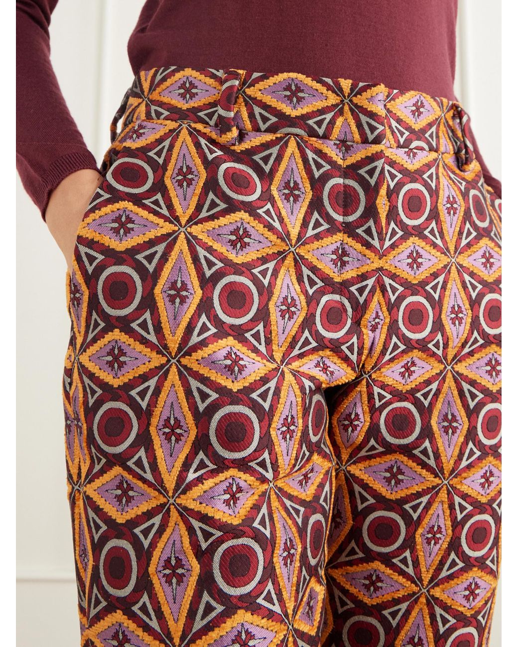 LaDoubleJ Red Knit Straight-Leg Pants