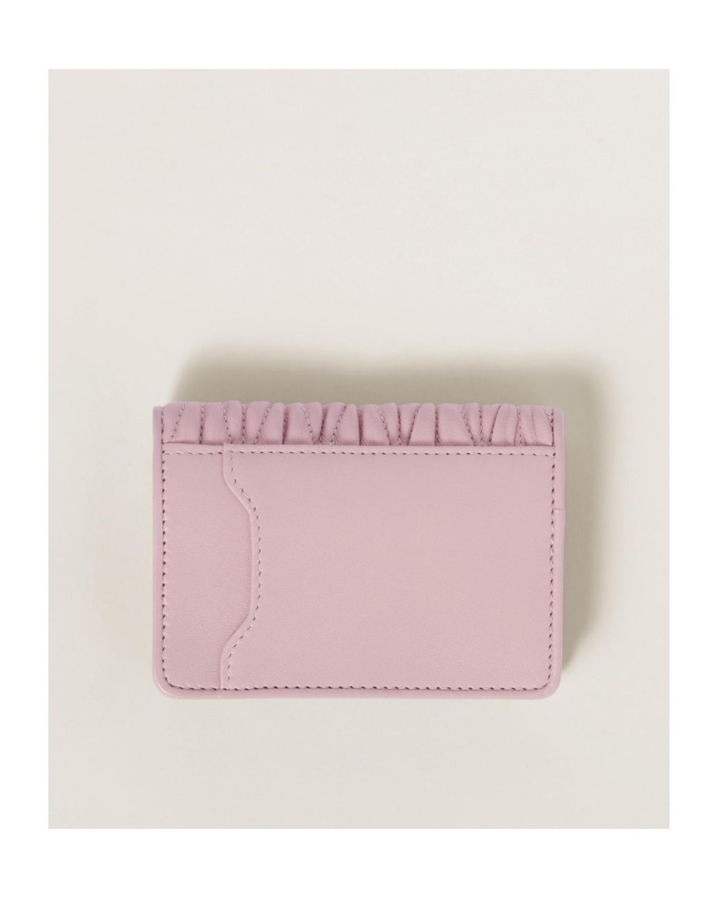 Miu Miu Pink Matelassé Nappa Leather Card Holder