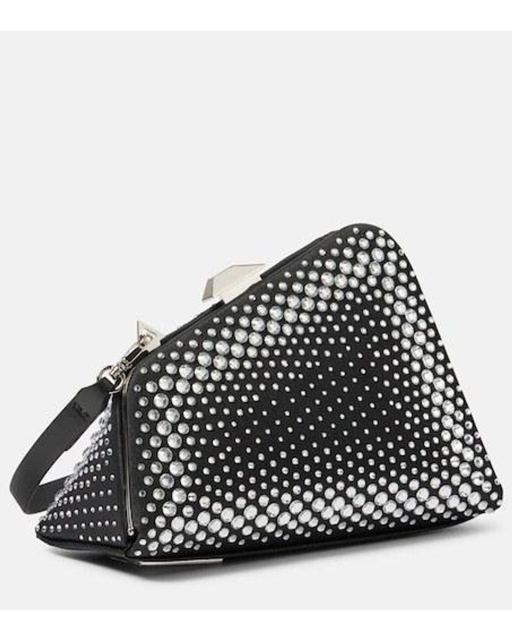The Attico Black Midnight Mini Embellished Clutch