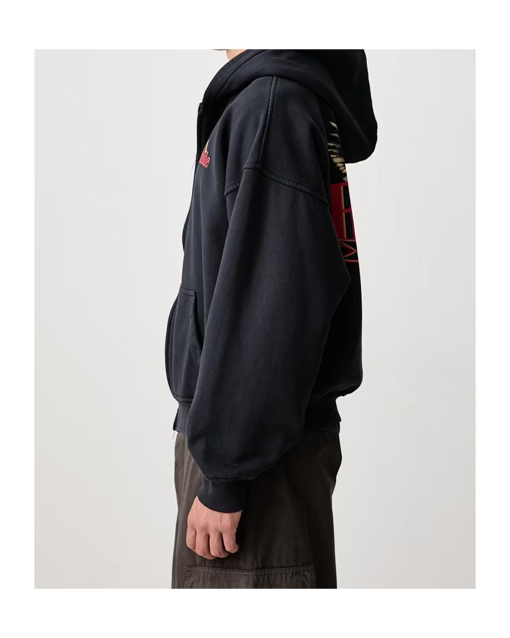 Rhude Blue Graphic-Print Zip-Up Hoodie for men