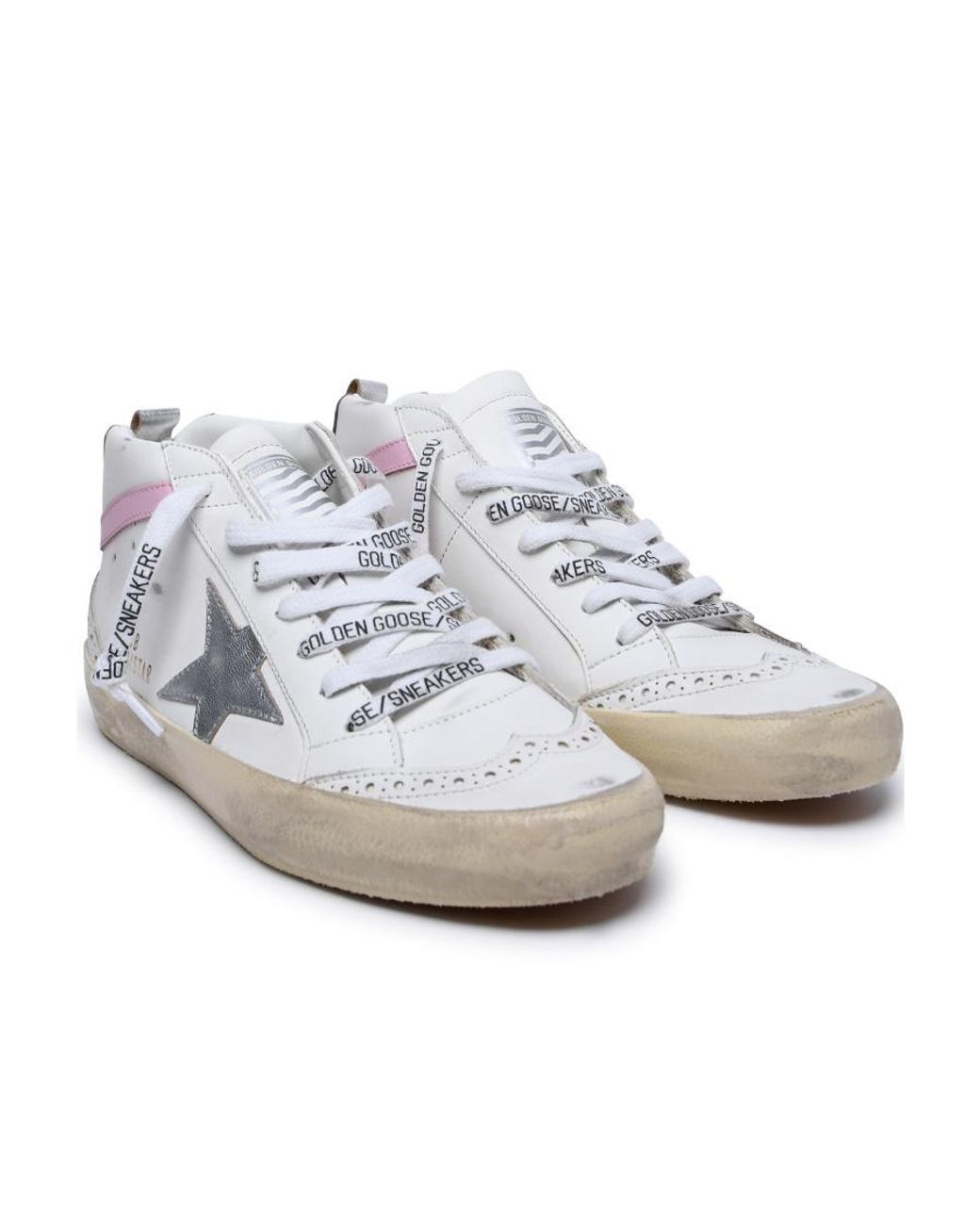 Golden Goose Deluxe Brand White Mid-Star Lace-Up Sneakers