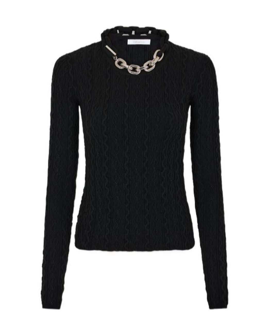 Rabanne Black Rabanne Chain-Detail High Neck Jumper