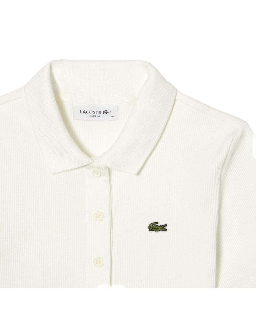 Lacoste White Slim Ribbed Polo Shirt
