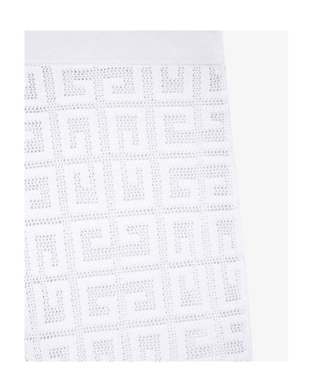 Givenchy White Monogrammed Elastic Waistband Trousers