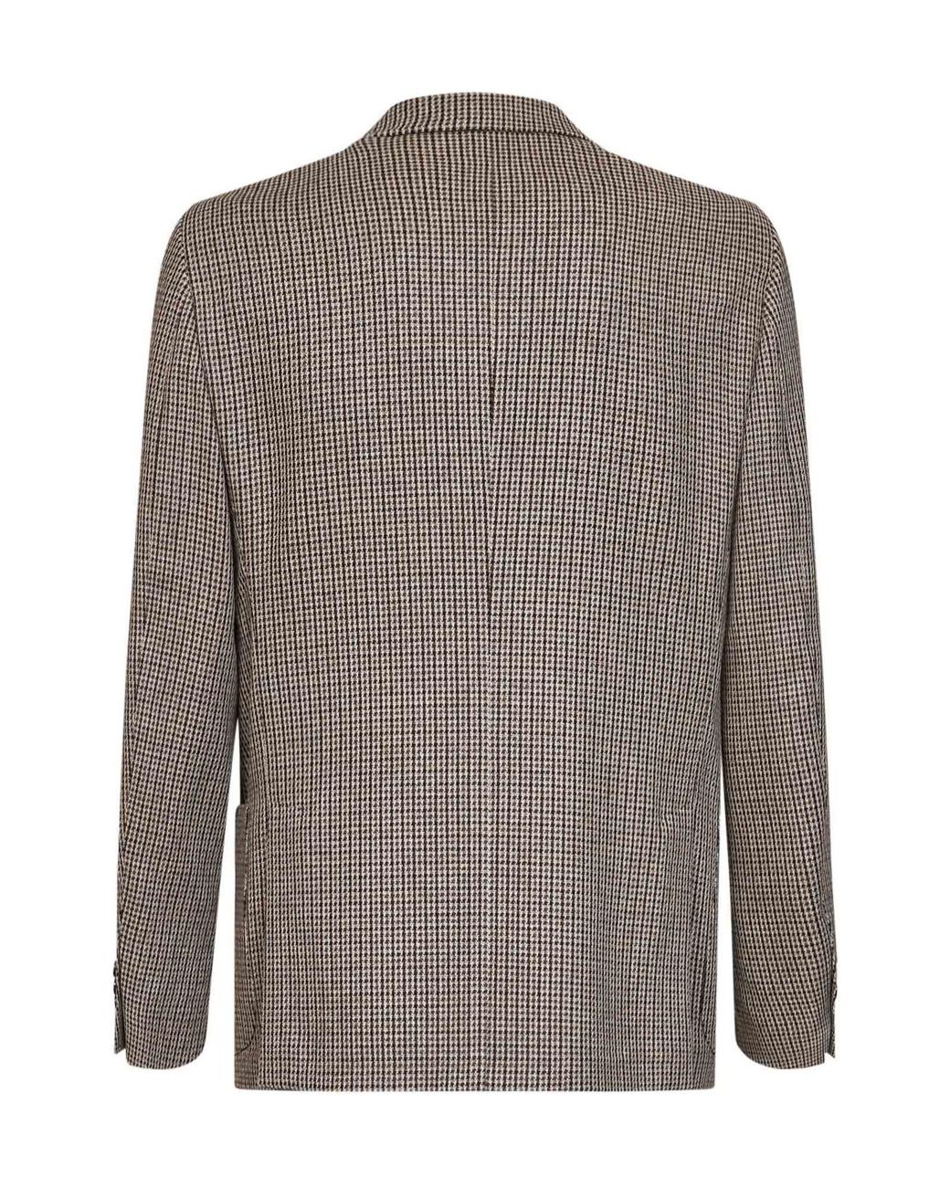 Lardini Brown Checked Single-Breasted Blazer for men