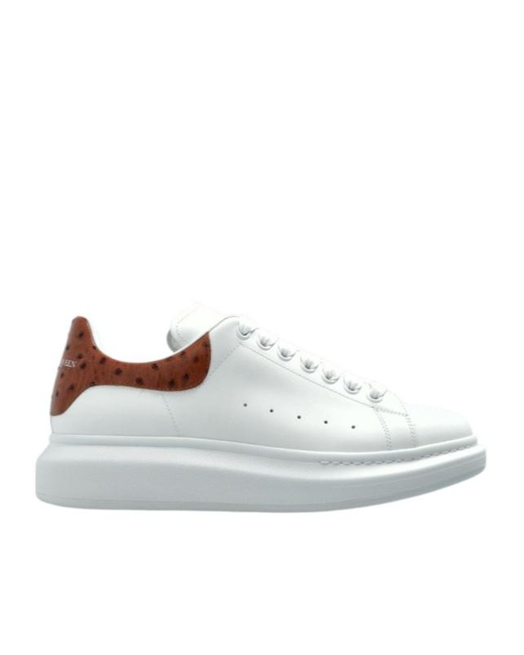 McQueen White Logo Heel Low-Top Sneakers for men