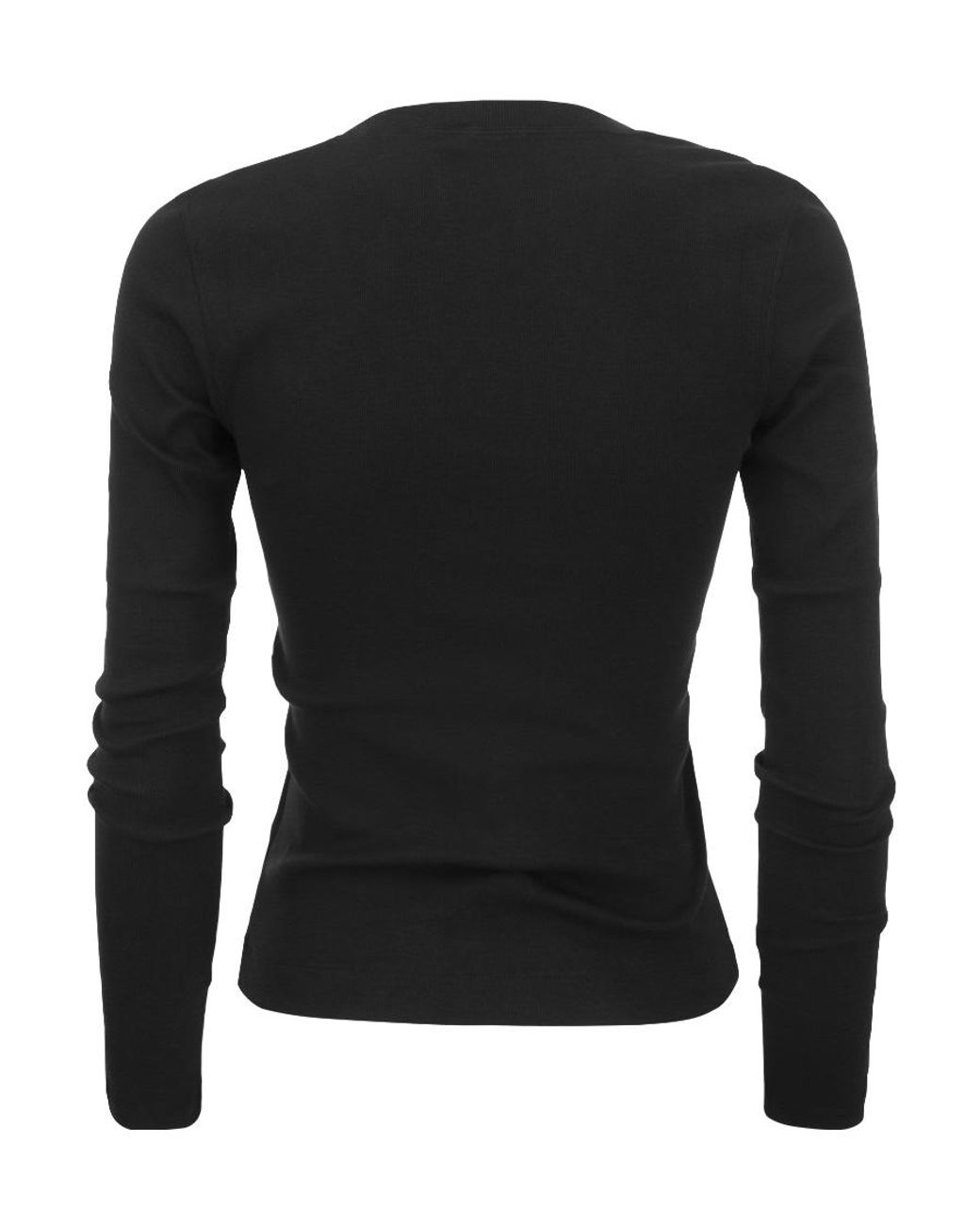 Brunello Cucinelli Black V-Neck Long Sleeved Top