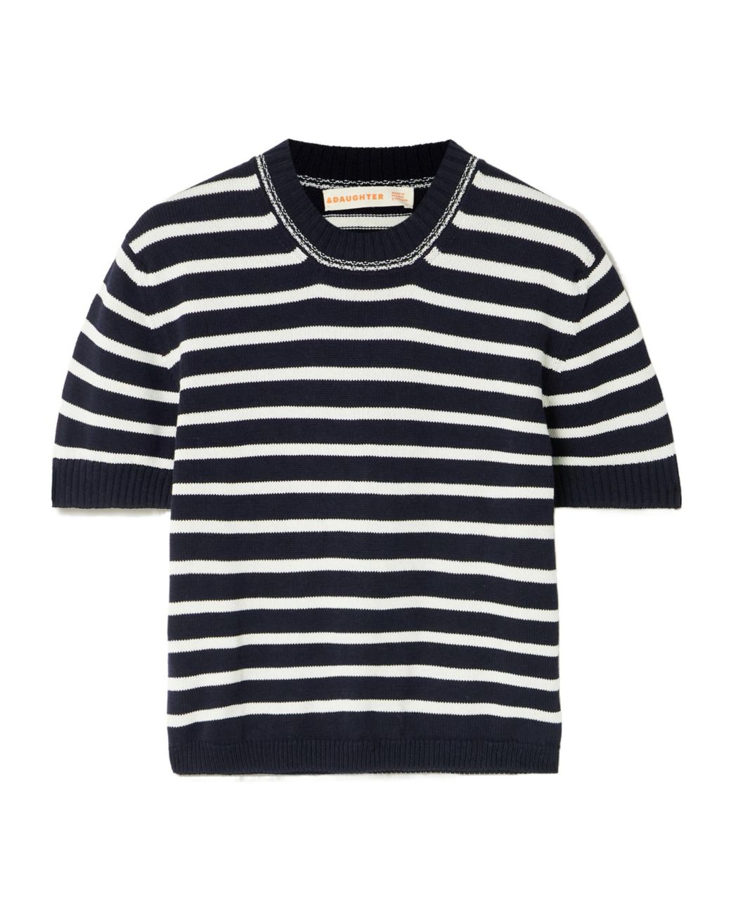 &Daughter Blue Shona Striped Organic Cotton Top