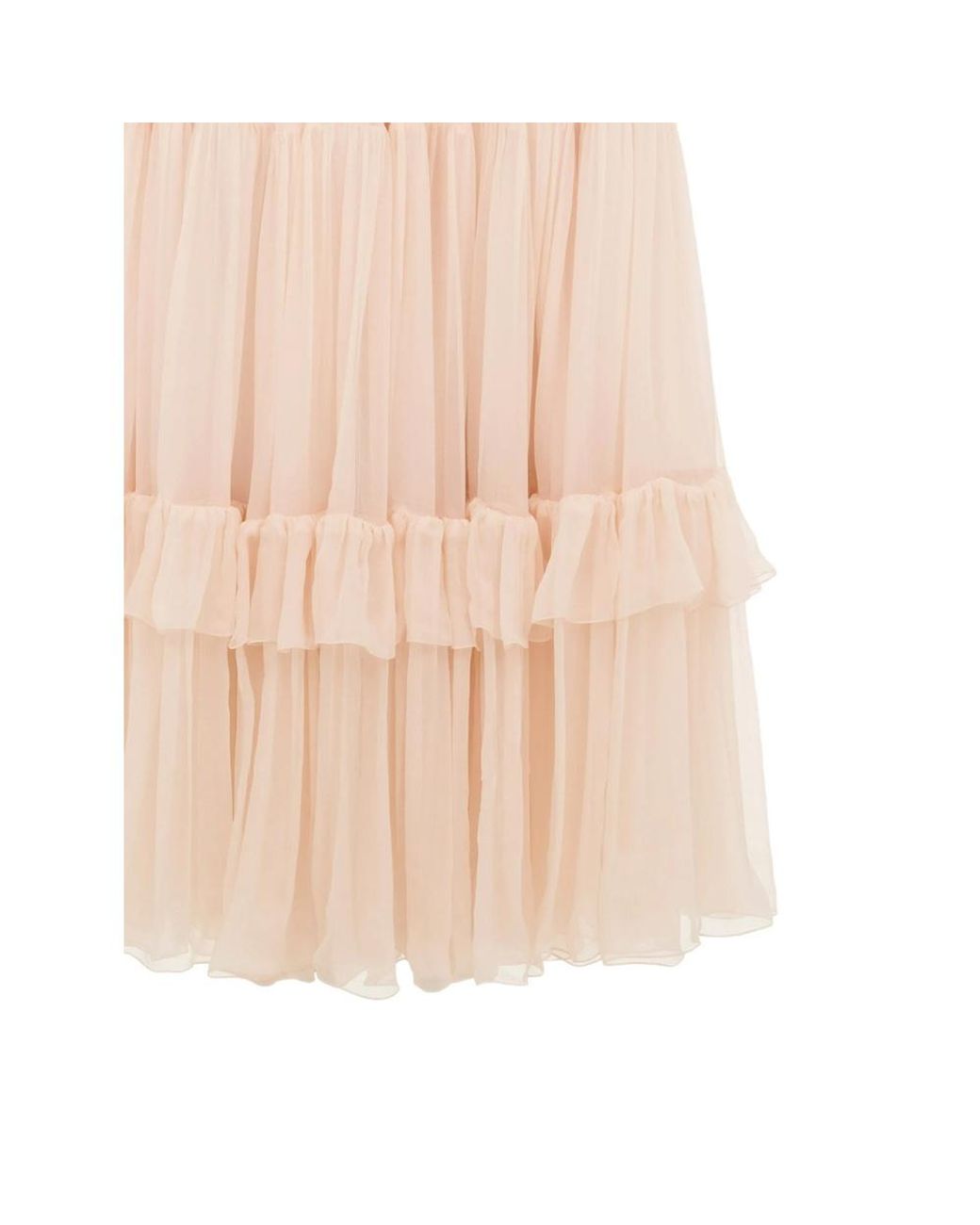 Chloé Natural Chloé Tiered Midi Skirt