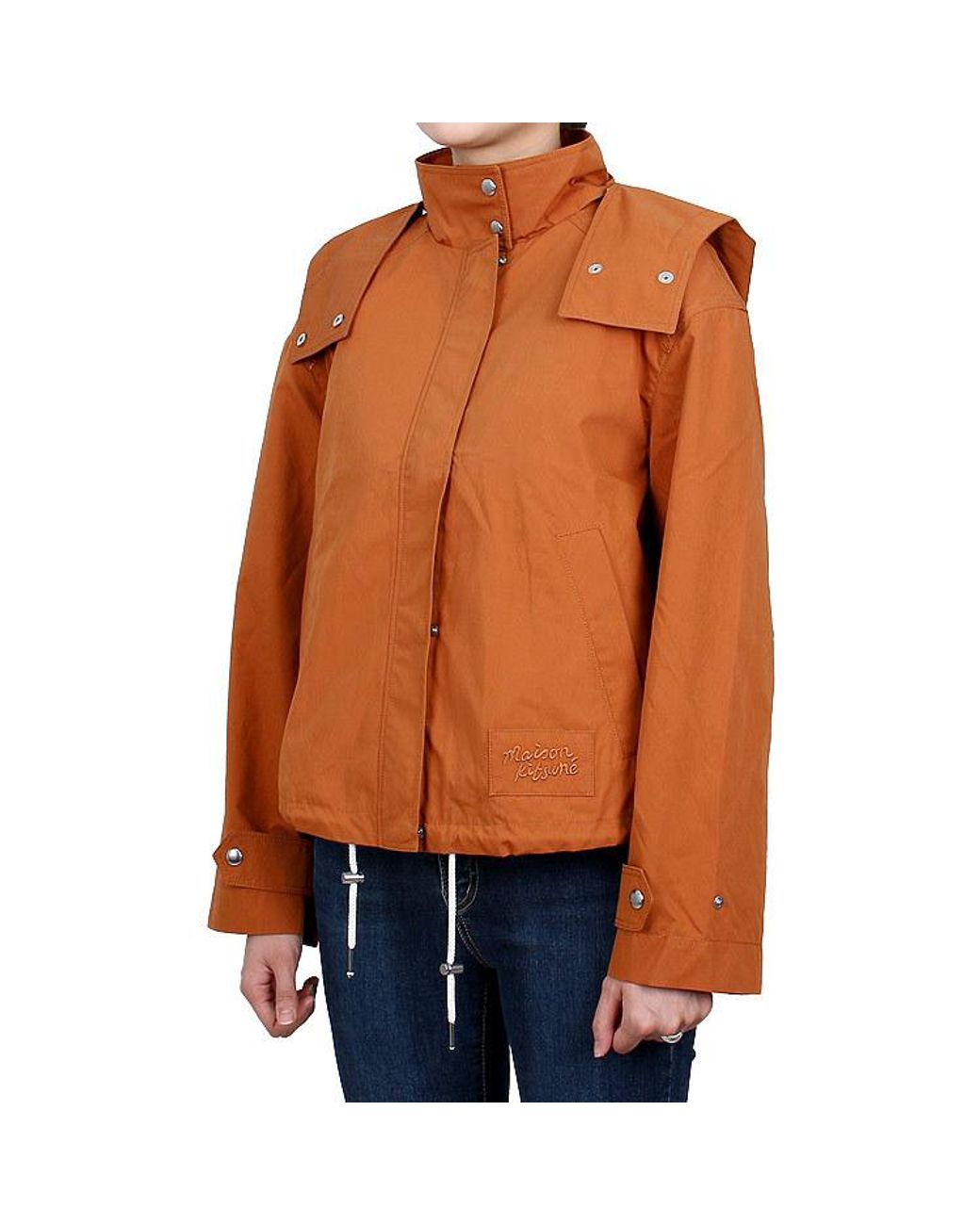 Maison Kitsuné Orange Long-Sleeved Hooded Jacket