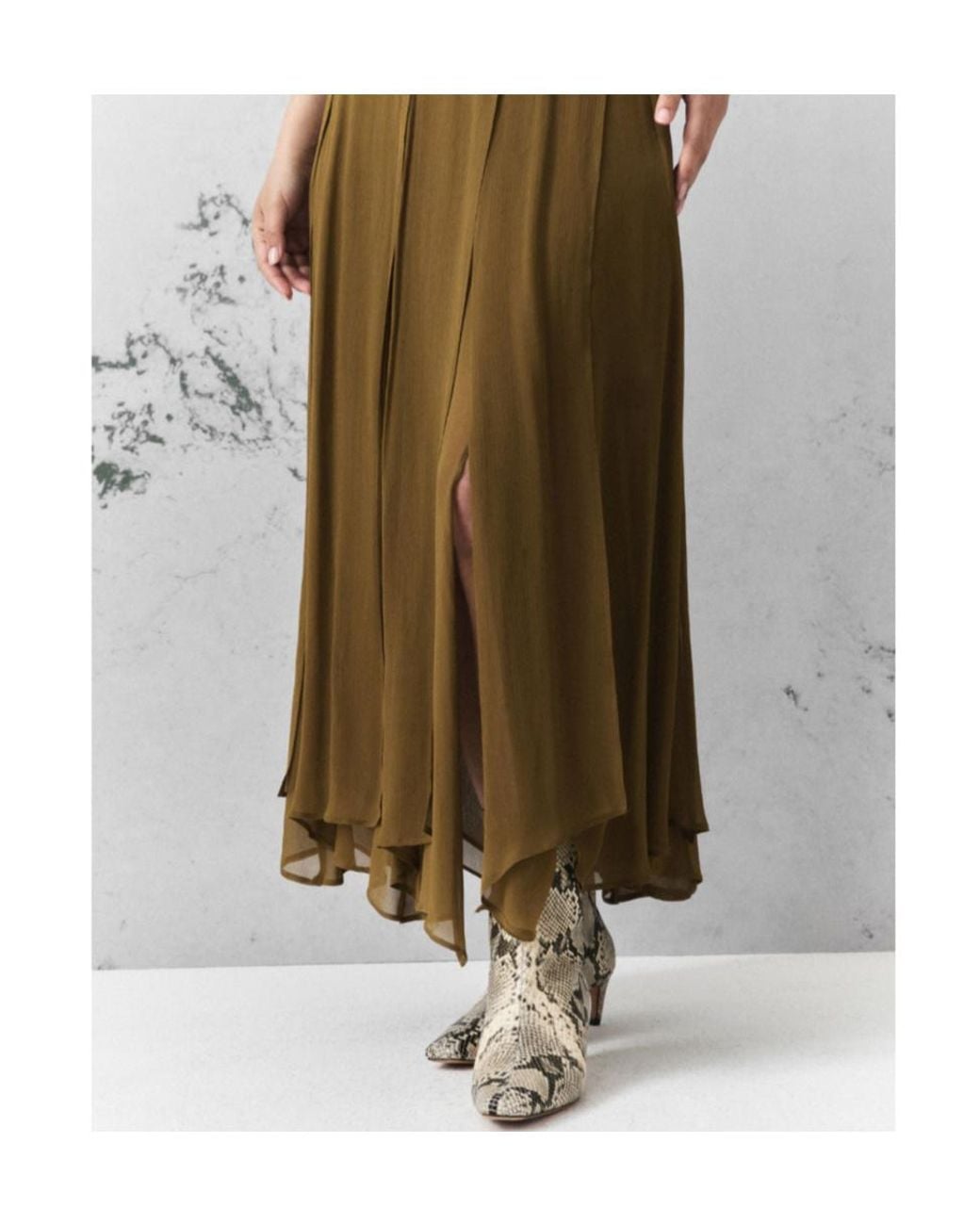 Marella Green Crepon Skirt