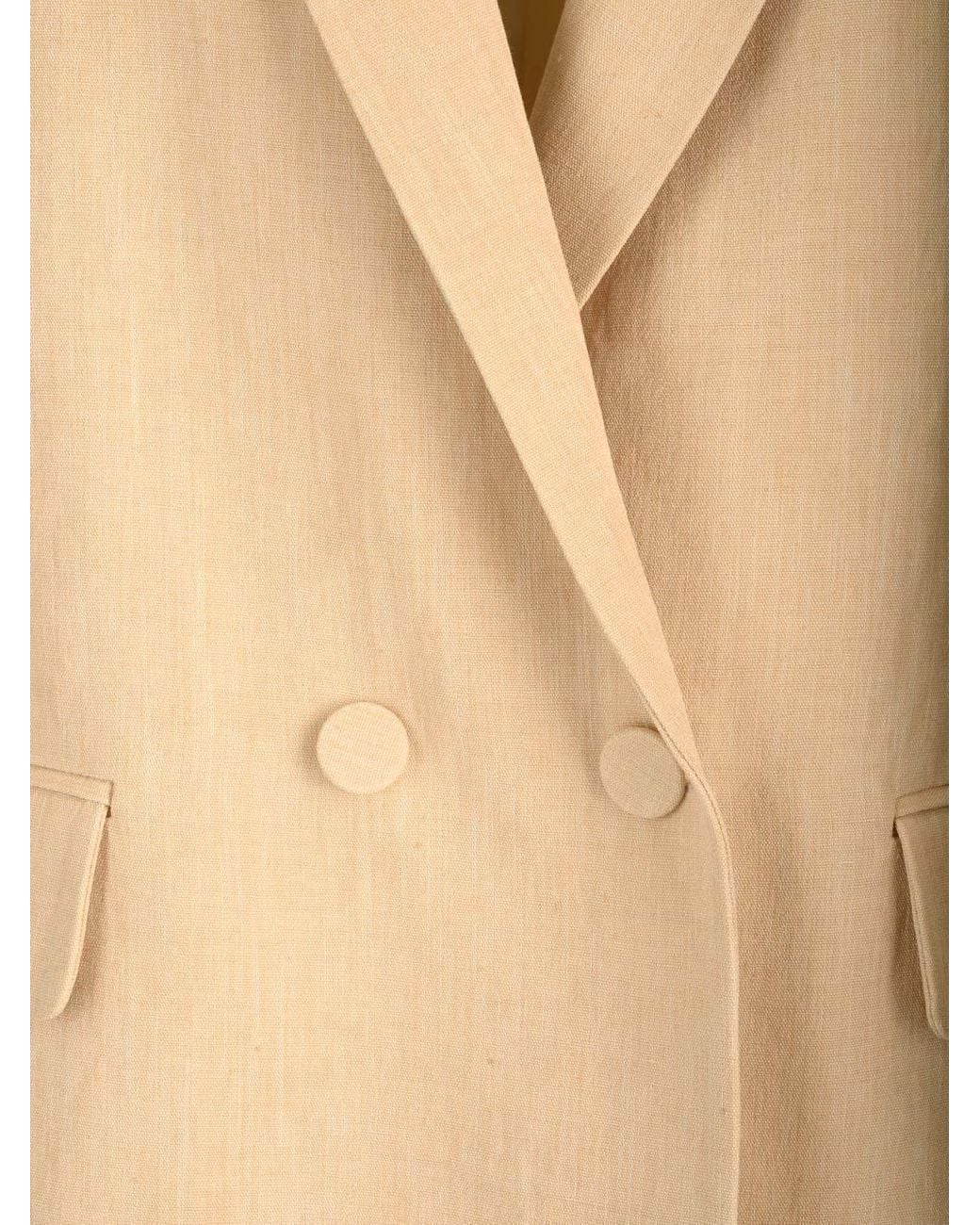 Fabiana Filippi Natural Oversized Double-Breasted Blazer