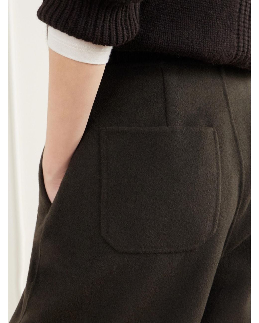 Lisa Yang Black Cashmere Barrel-Leg Pants