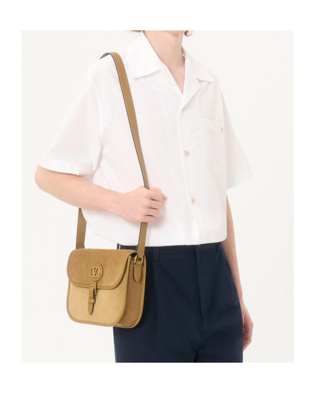 Valentino White Button-Up Bowling Shirt for men