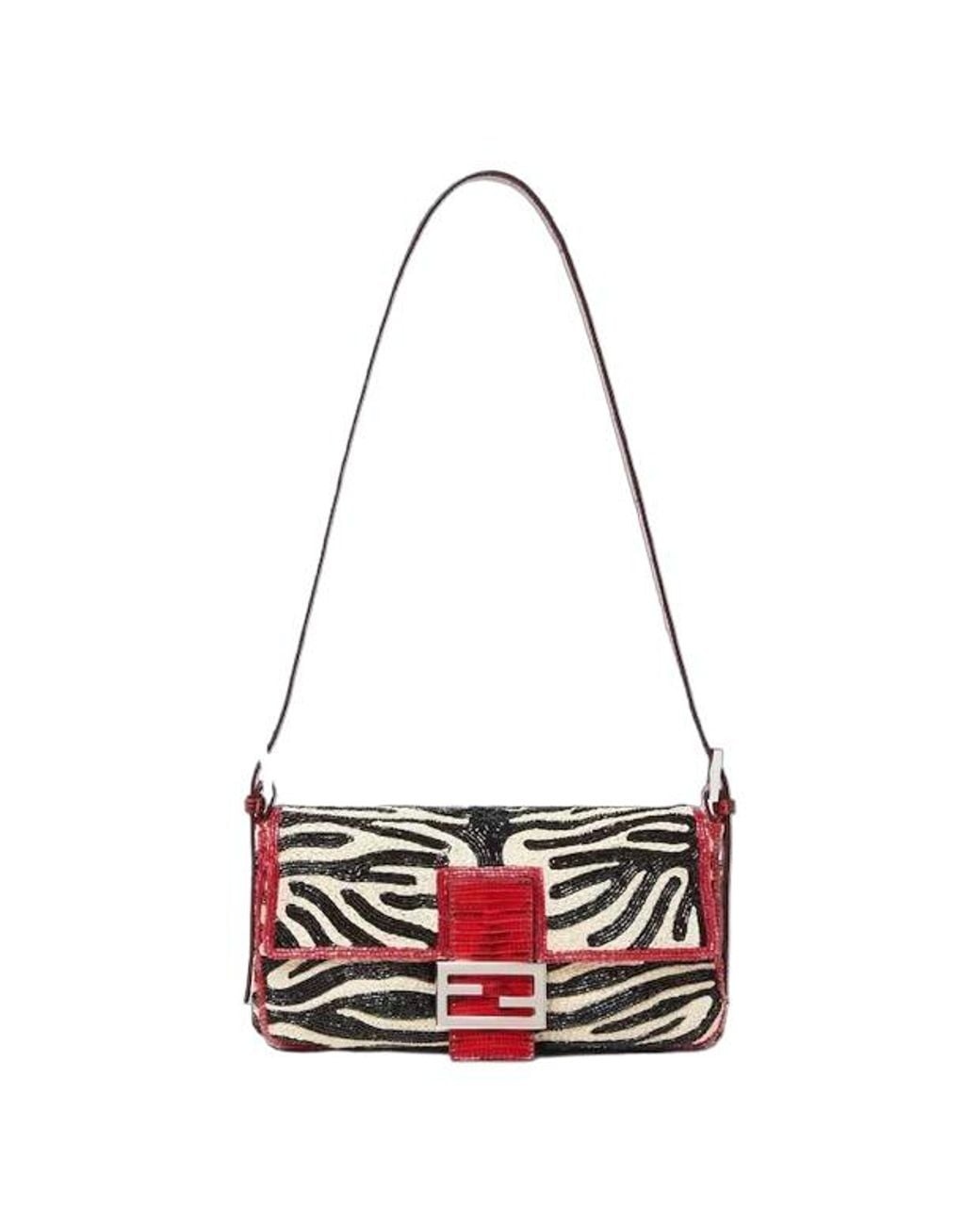 Fendi Red Baguette Shoulder Bag