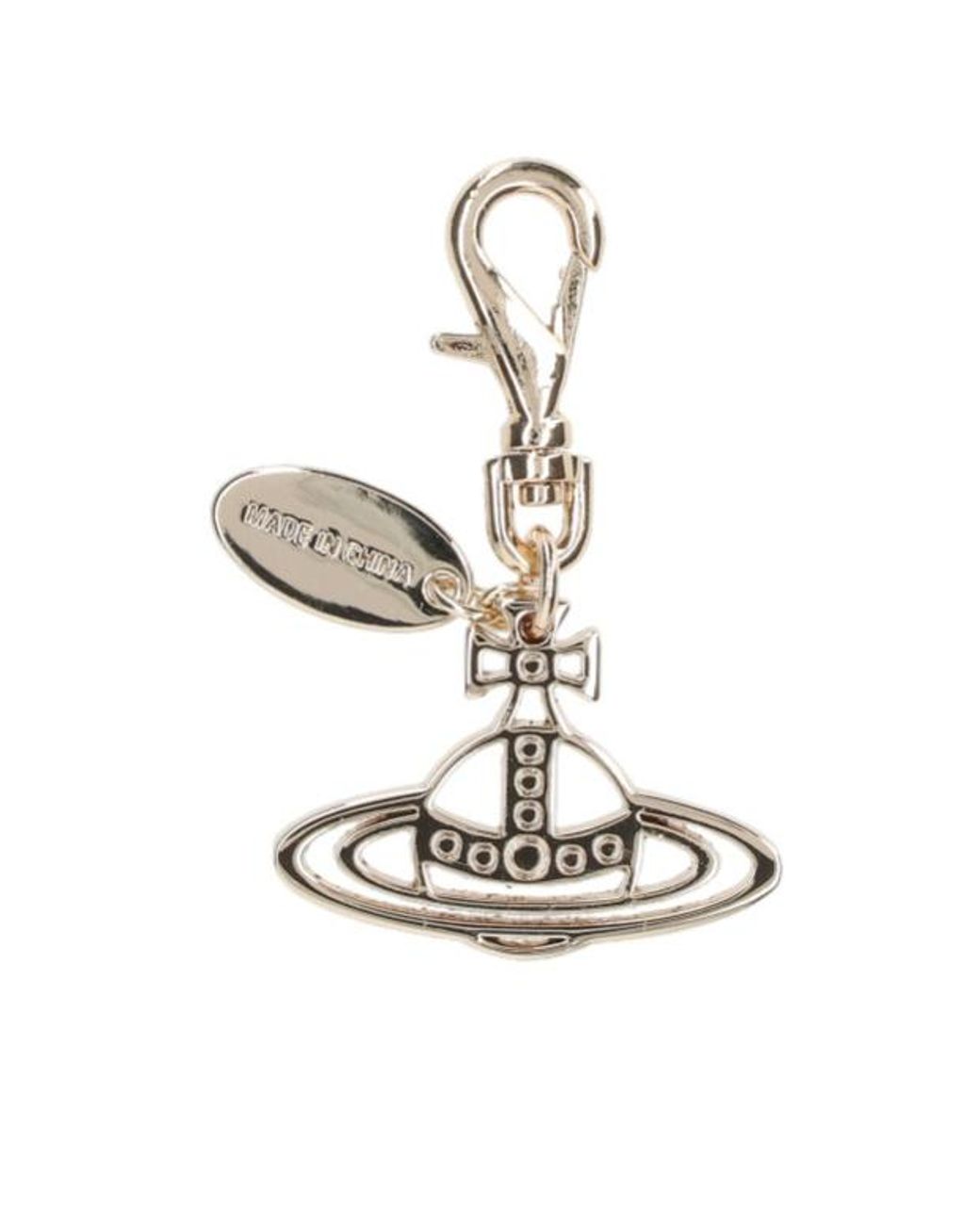 Vivienne Westwood White Logo Plaque Keychain