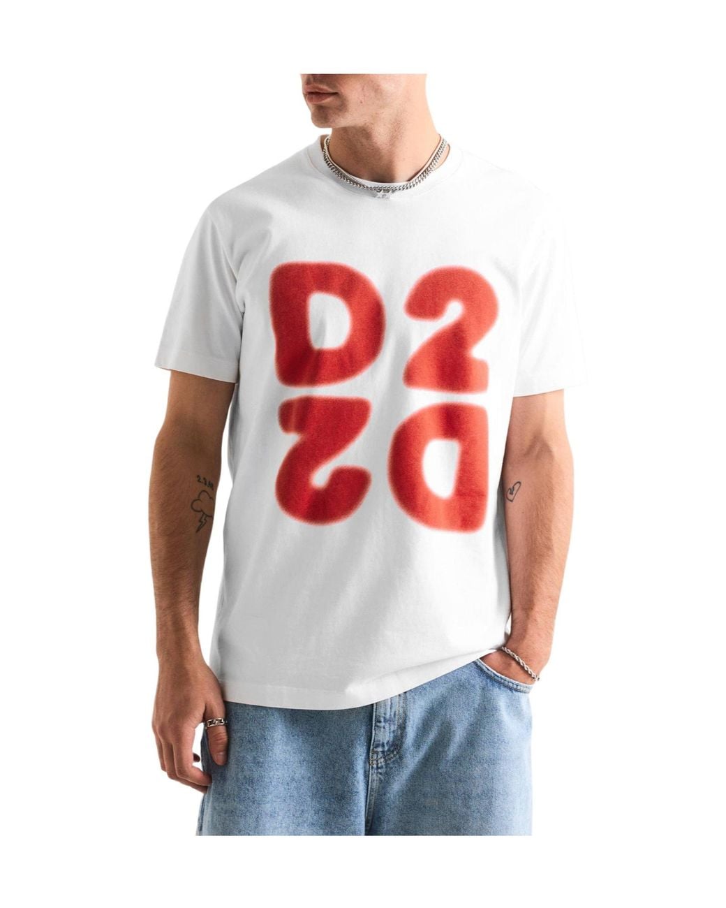 DSquared² White Crewneck Shortsleeve Tee for men
