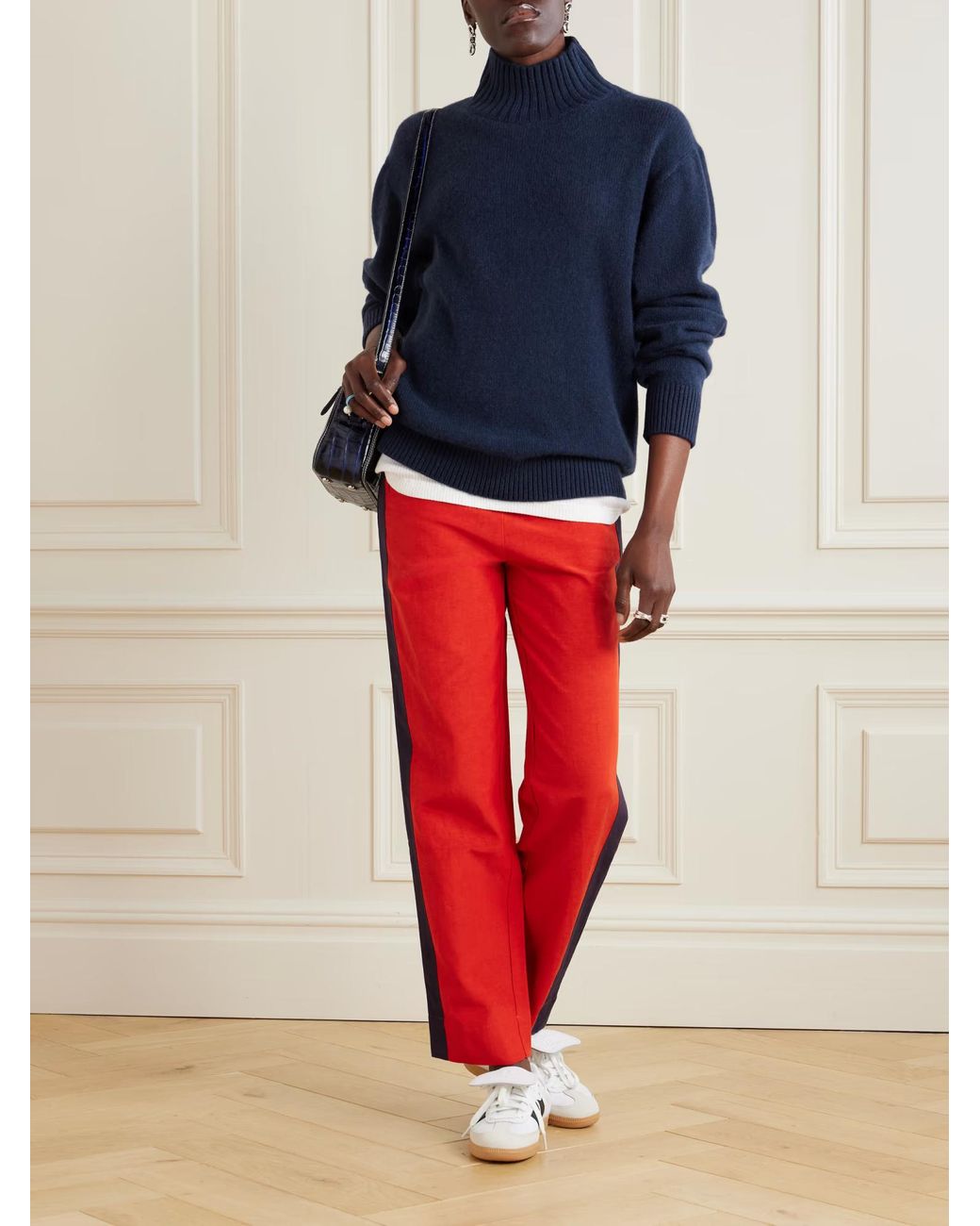 The Elder Statesman Blue Cashmere Turtleneck Sweater