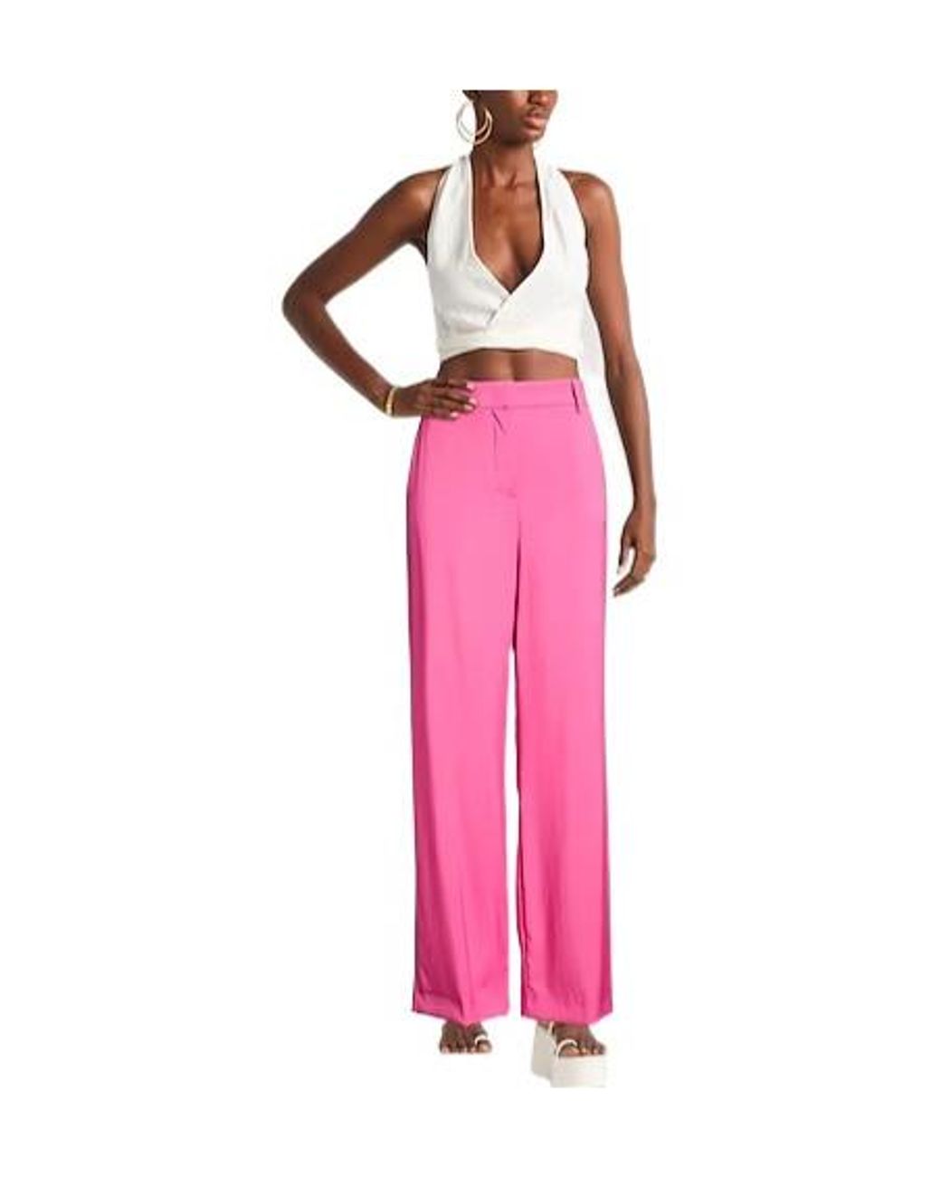 Weekend by Maxmara Pink Loose-Fit Suit Trousers