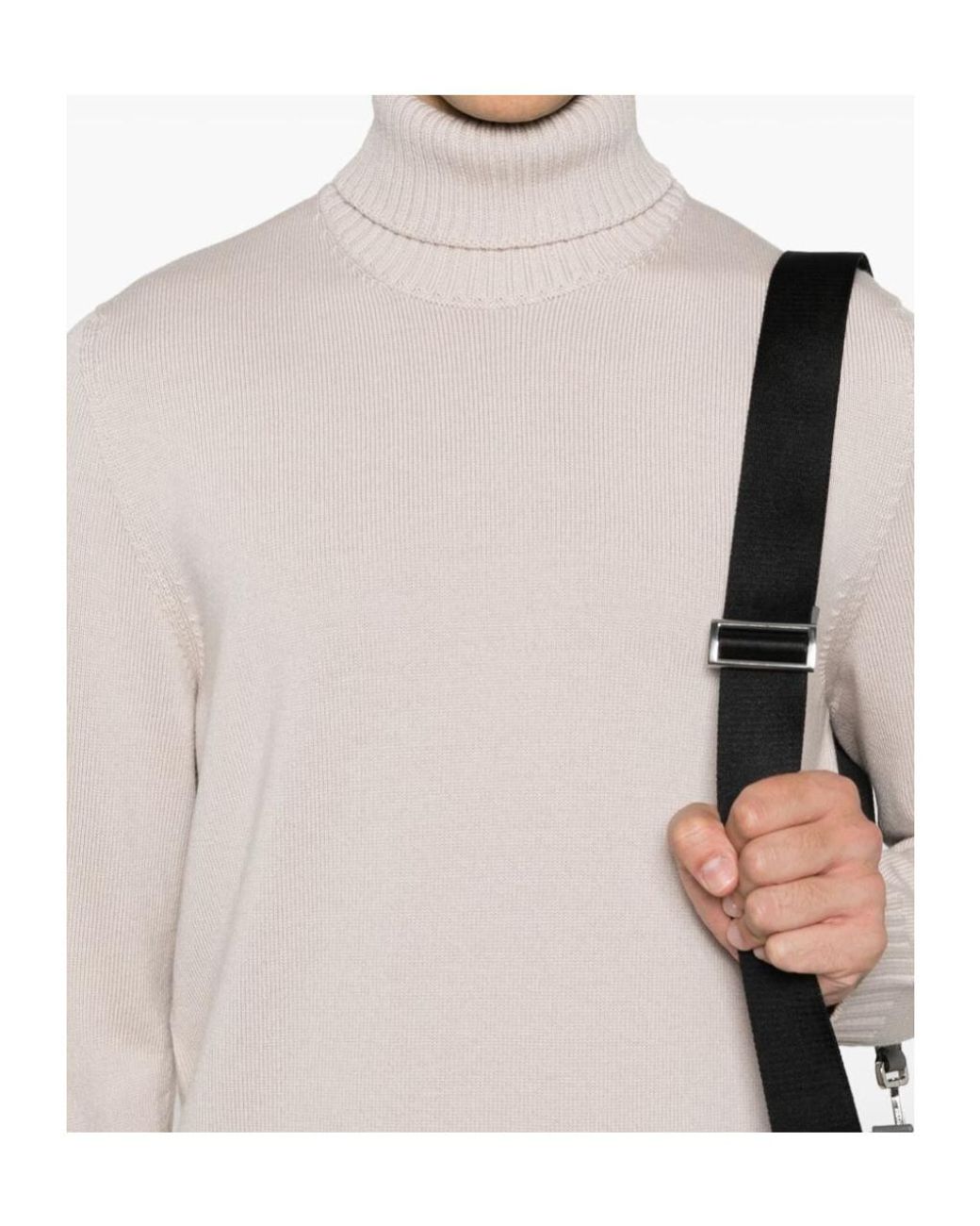 Drumohr White Turtleneck Knit Sweater for men