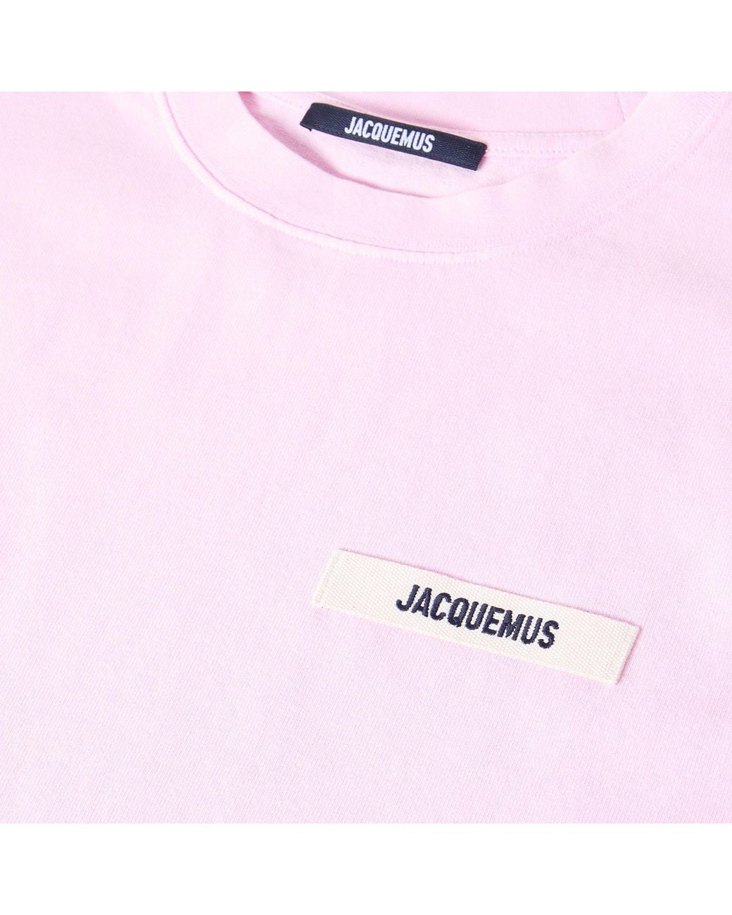 Jacquemus Pink Crew Neck Short-Sleeved T-Shirt for men