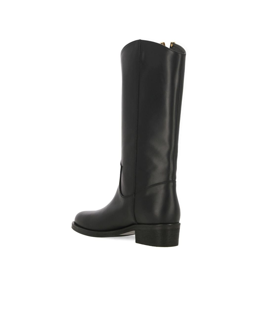 Via Roma 15 Black Stitched Detail Boots