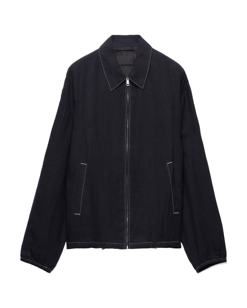 Prada Blue Cotton Blouson Jacket for men