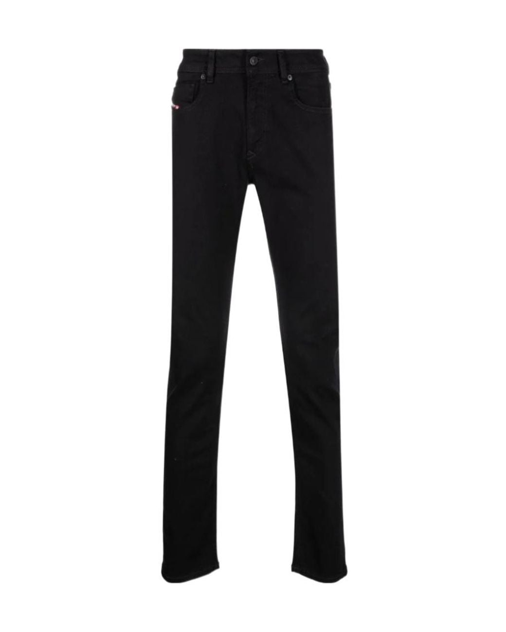 DIESEL Black Sleenker Logo Patch Slim-Fit Jeans for men