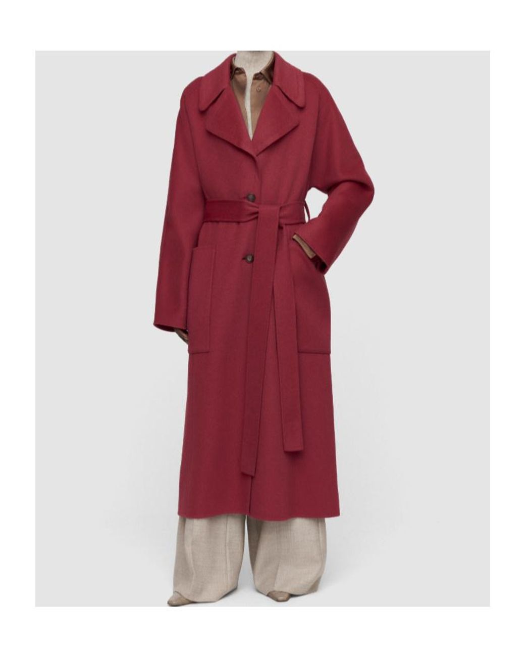 Joseph Red Spencer Double Face Cashmere Coat