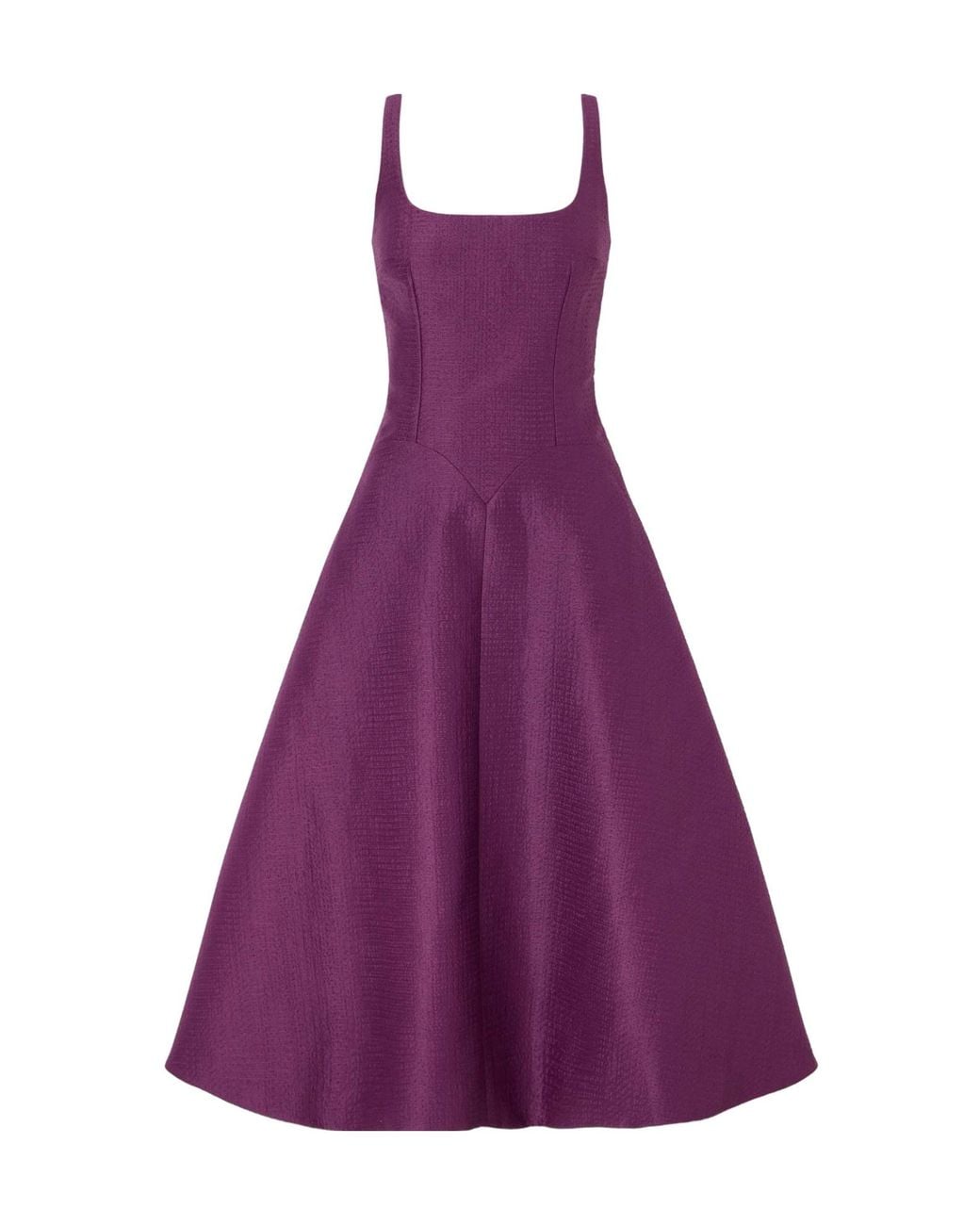 Emilia Wickstead Purple Textured-Satin Midi Dress