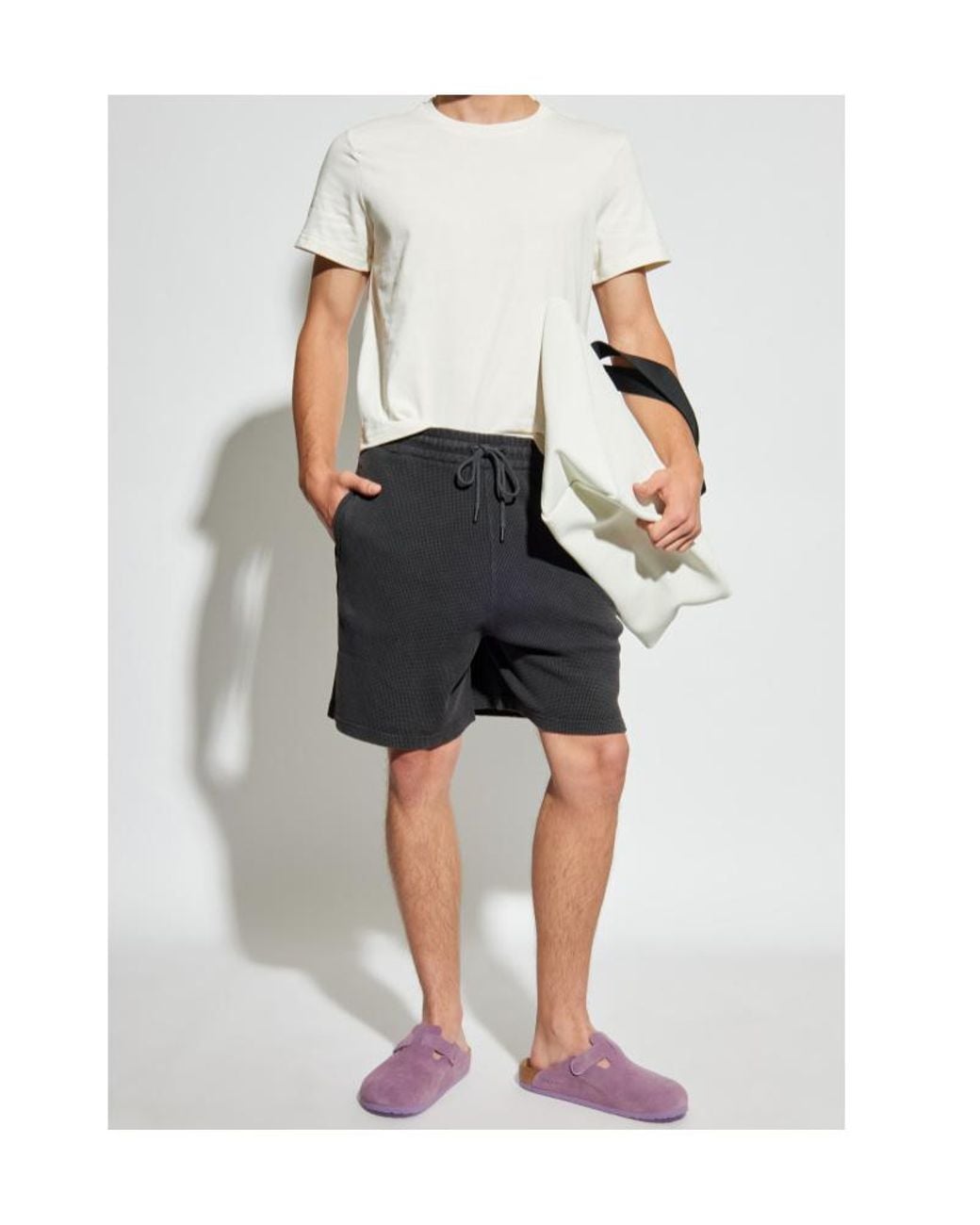 J.W. Anderson Black Jw Anderson Elasticated Waistband Drawstring Shorts for men