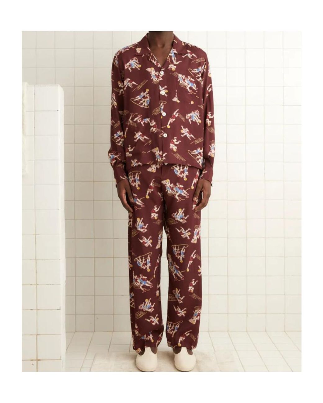 Bode Red Printed Pajama Pants for men