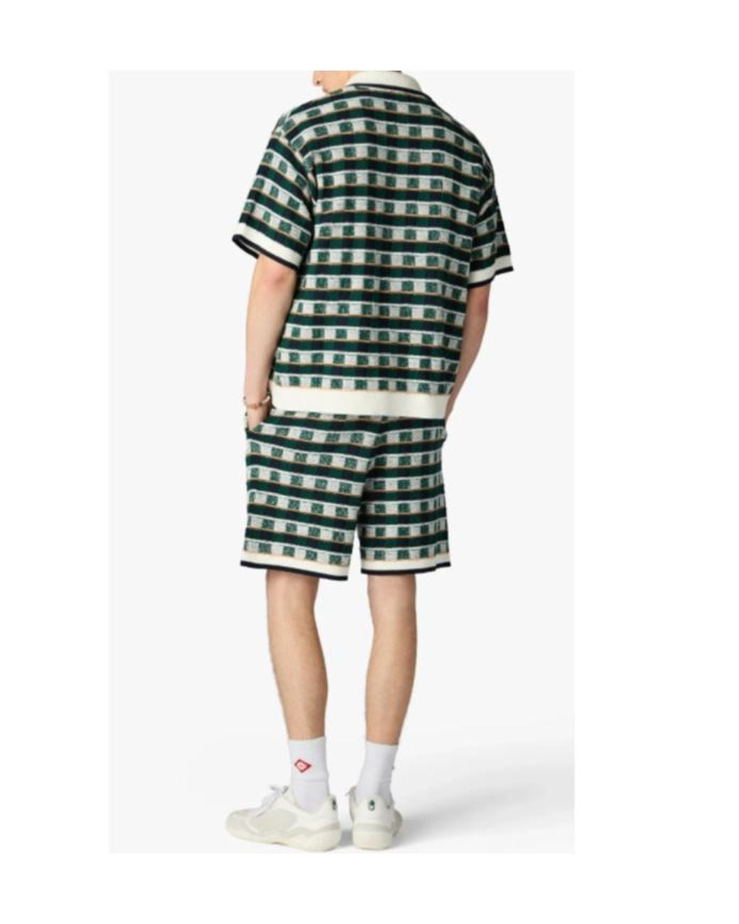 Casablanca Green Checked Knitted Shorts for men