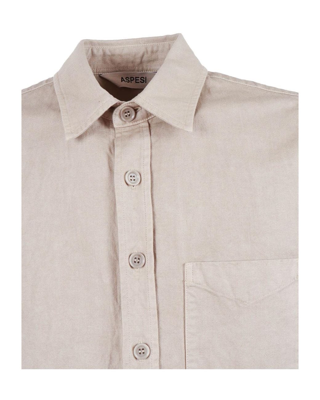 Aspesi Natural Buckle Long-Sleeved Shirt for men