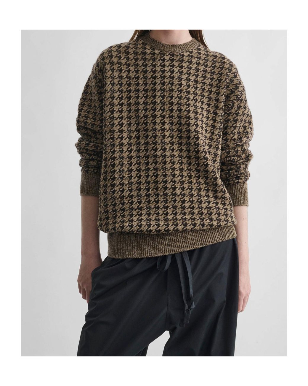 Phoebe Philo Brown Crew-Neck Jacquard Sweater