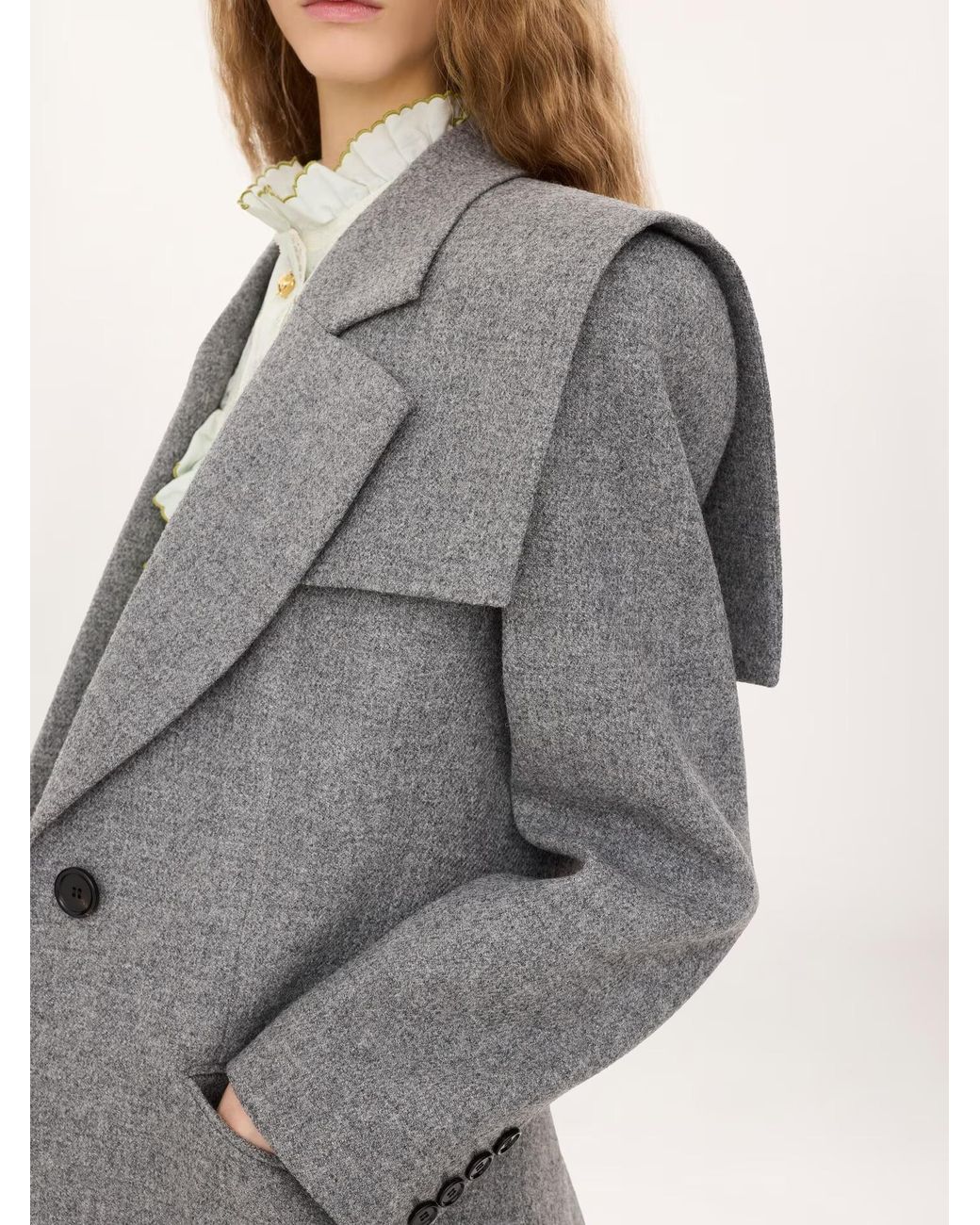 Chloé Gray Single-Breasted Tailored Jacket