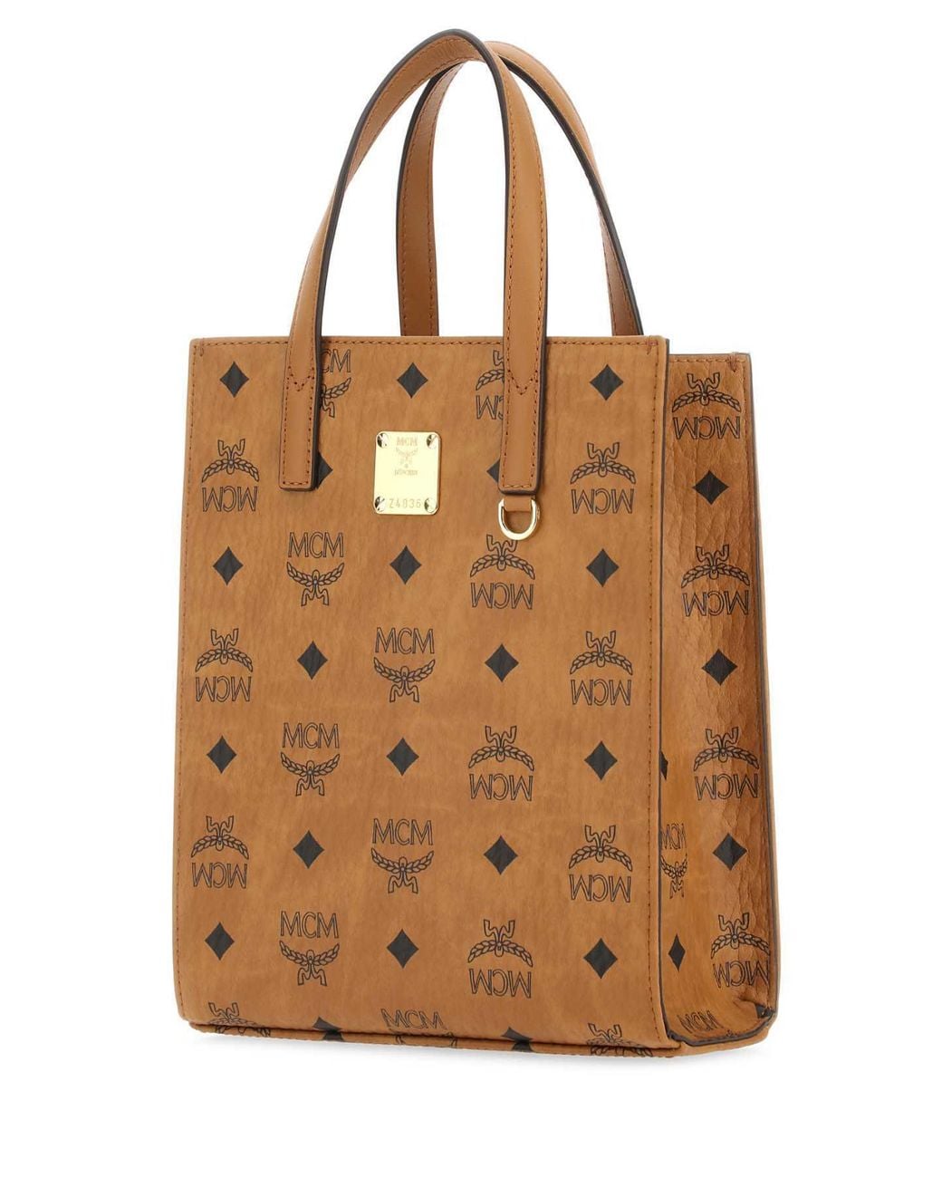 MCM Brown Logo Print Mini Tote Bag for men