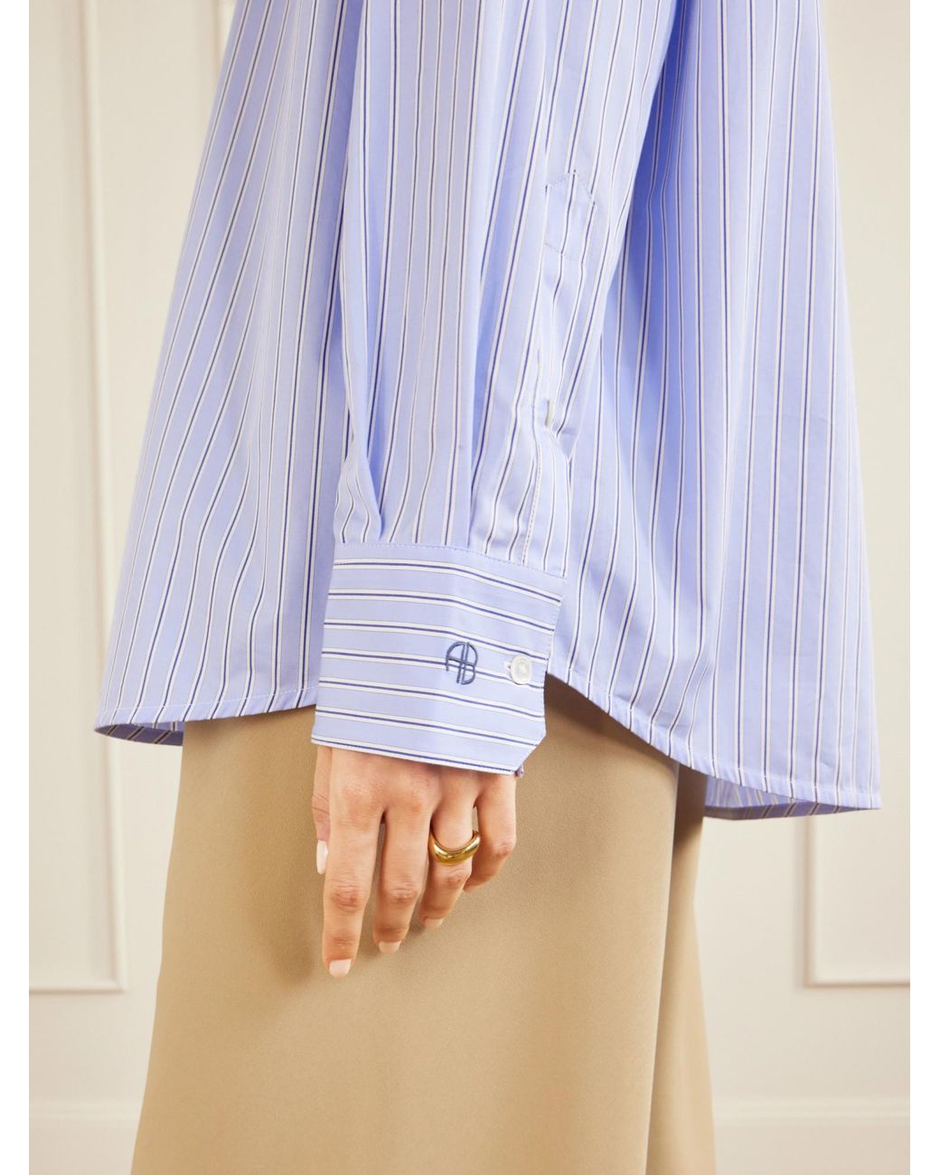Anine Bing Blue Striped Shirt