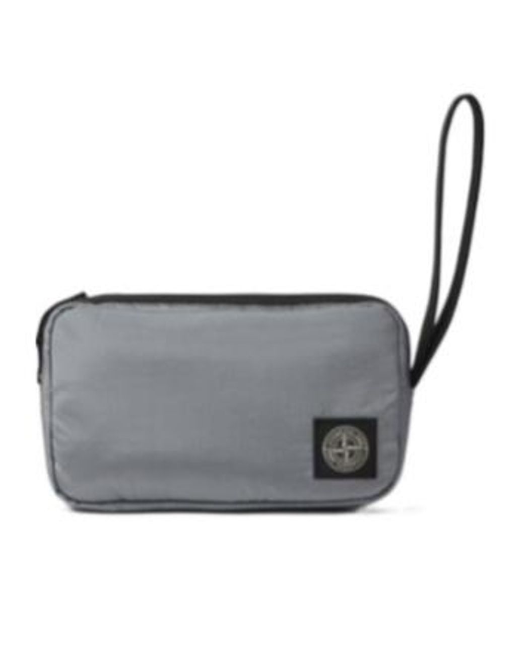 Stone Island Gray Logo-Patch Wristlet Clutch Bag for men