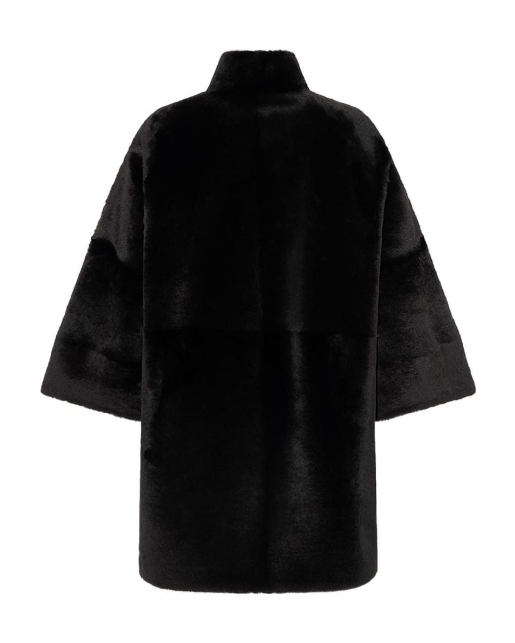 Yves Salomon Black Oversized Shearling Coat