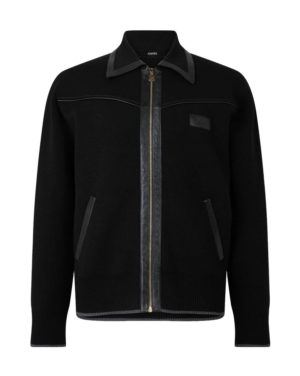 Amiri Black Zipup Knit Jacket for men