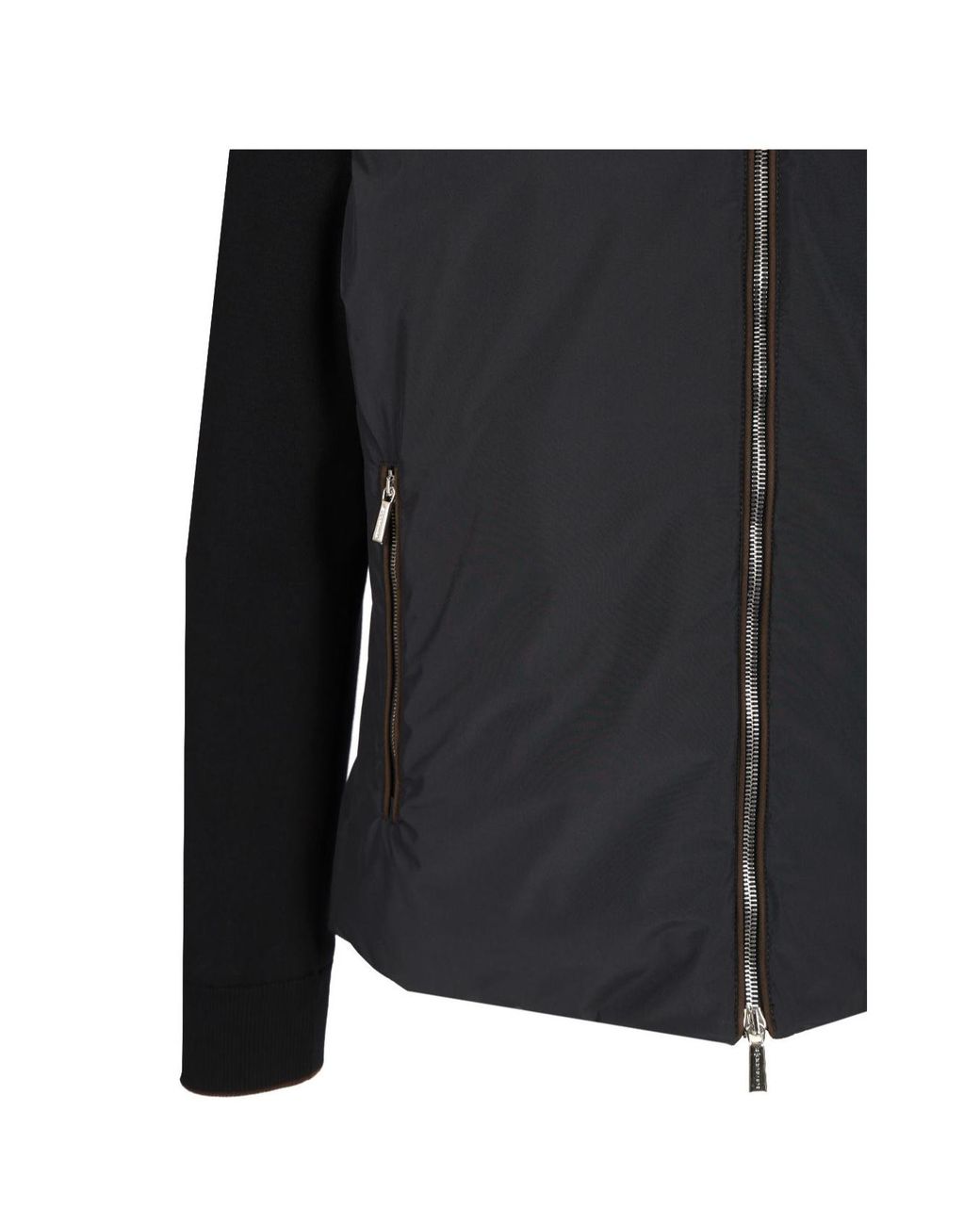 Moorer Black Evan H Stp Zip-Up High Neck Jacket for men